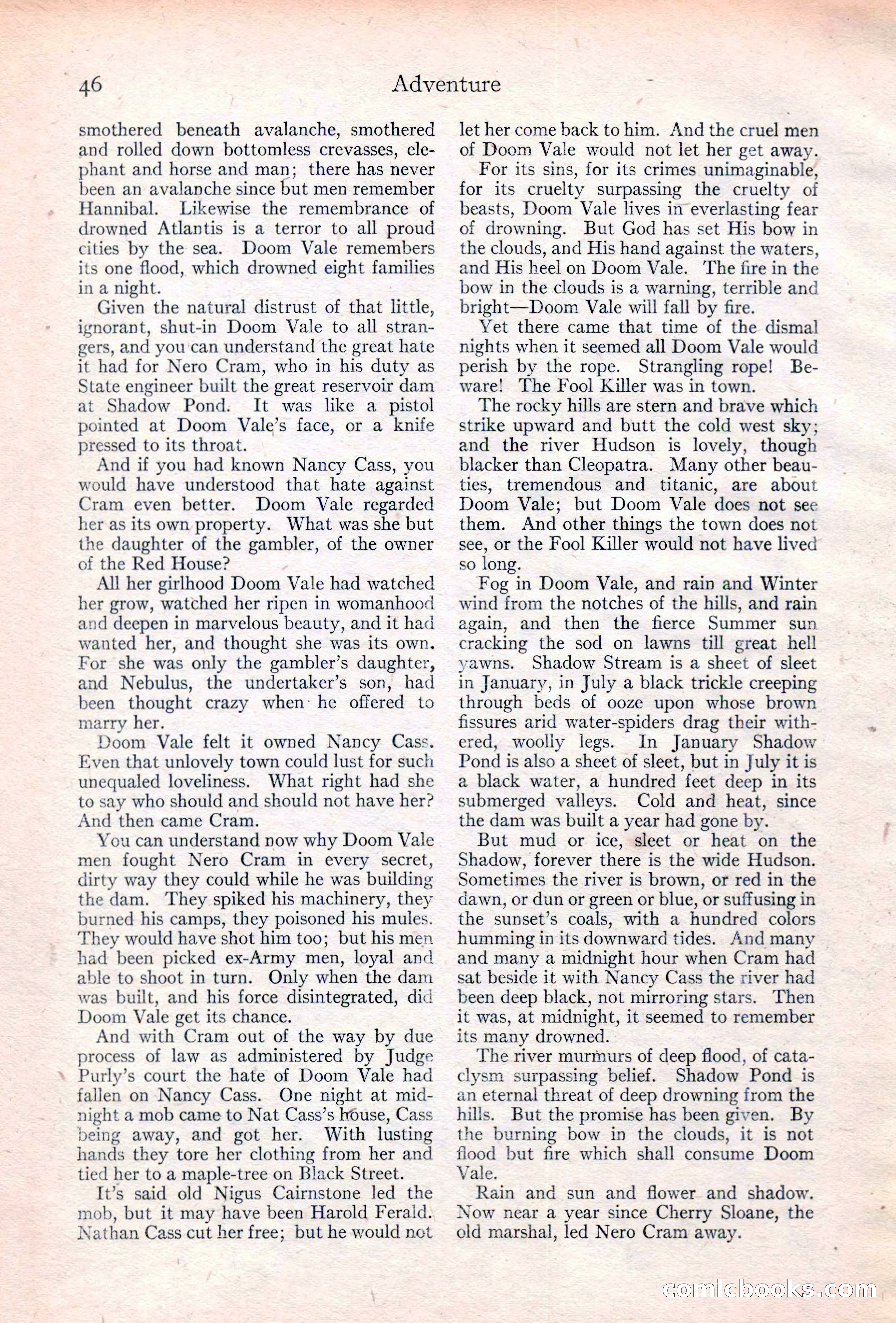 Adventure Magazine Cover, June 20, 1923 — page 48: Pulp Fiction, 1923