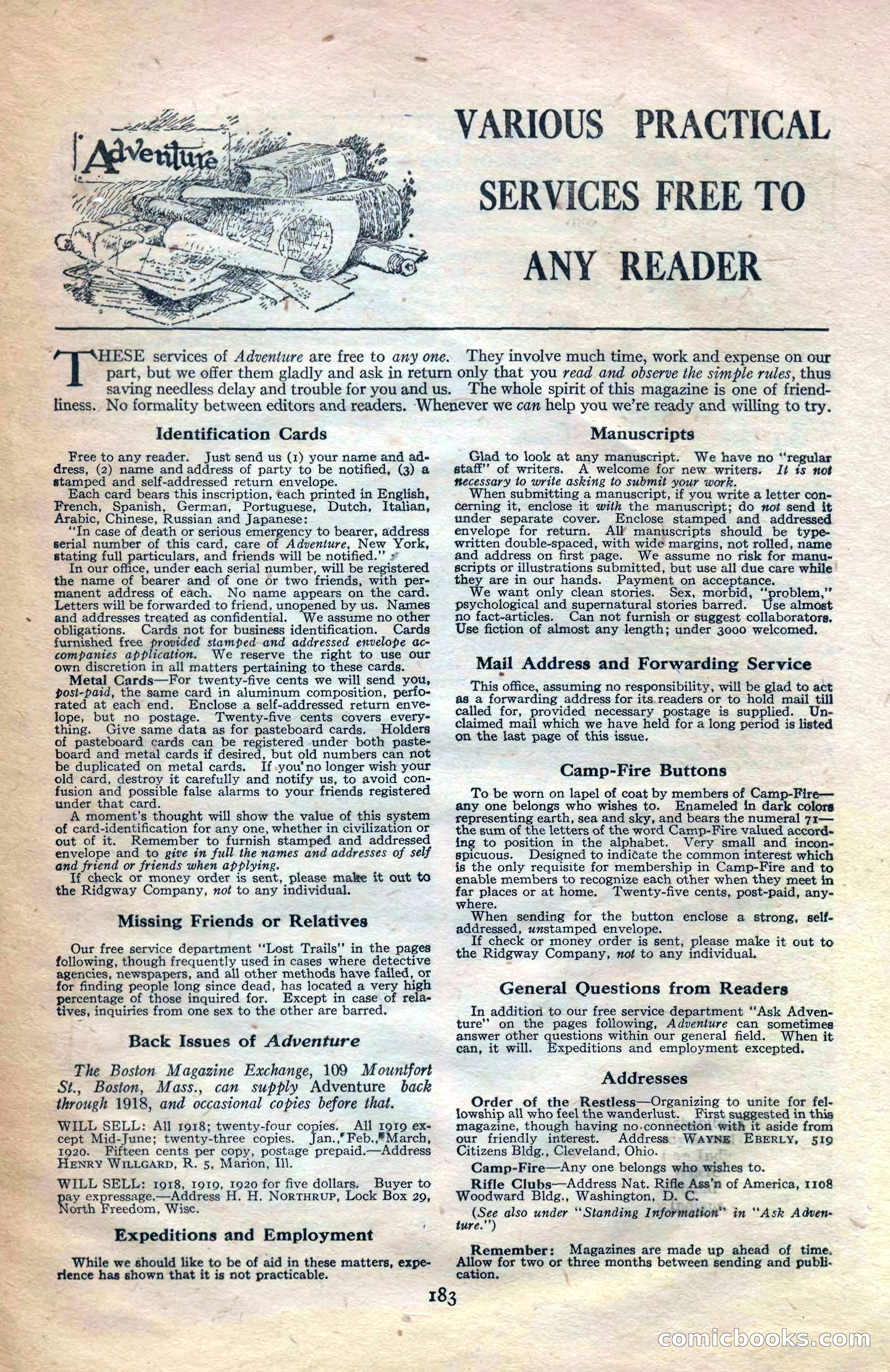 Adventure Magazine Cover — page 184 of 194