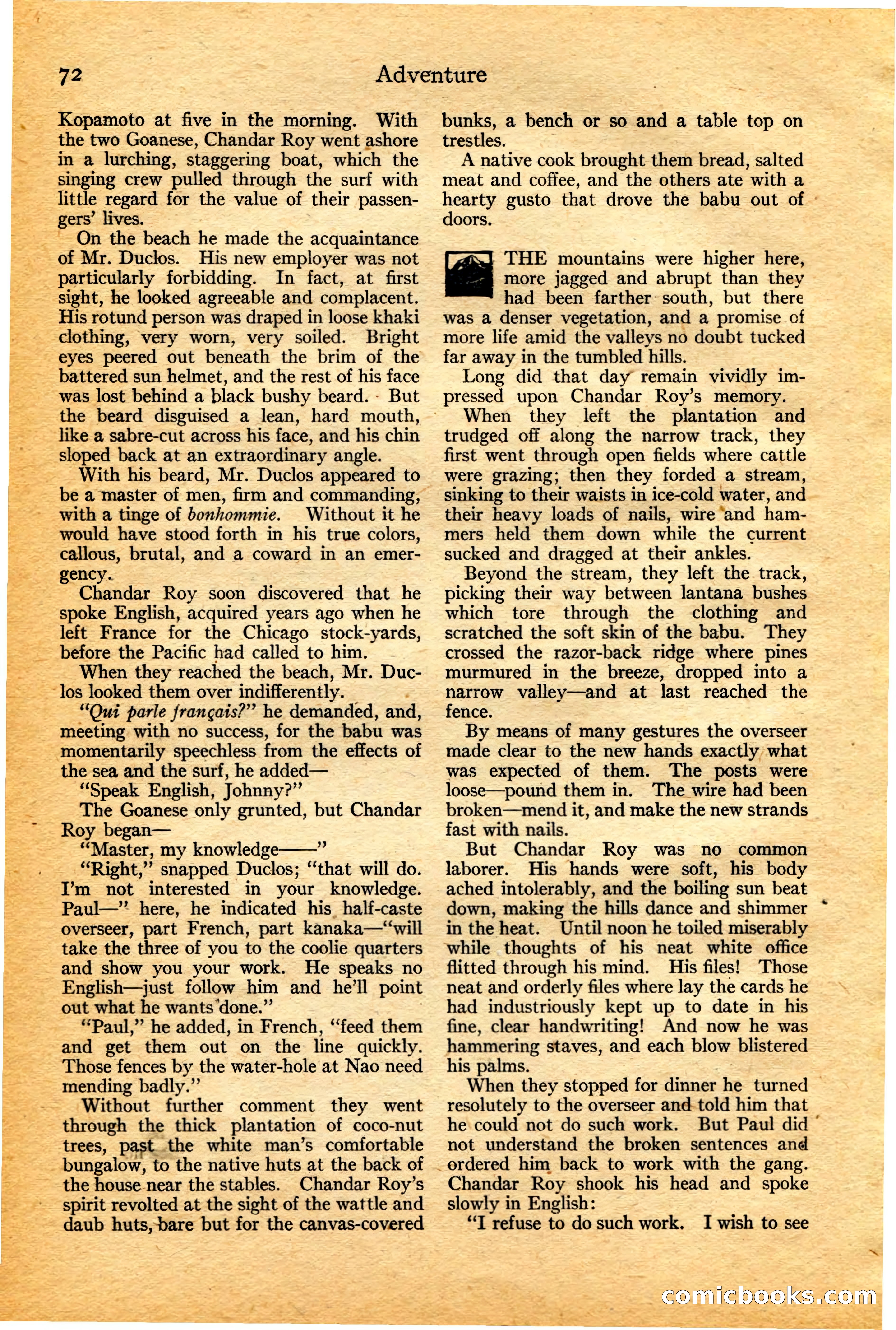 Adventure, February 20, 1922 — page 74 of 196