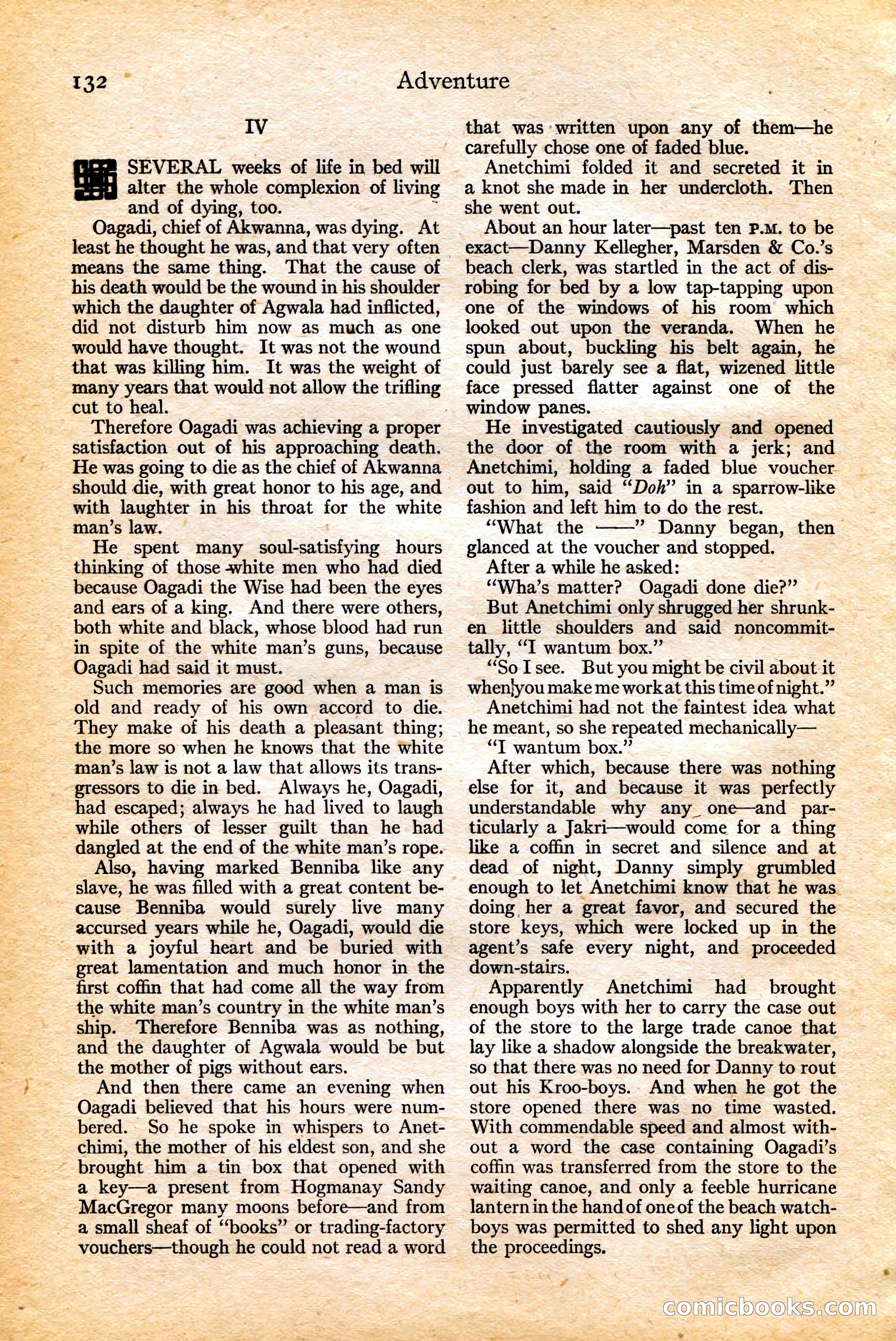 Adventure, February 20, 1922 — page 134 of 196
