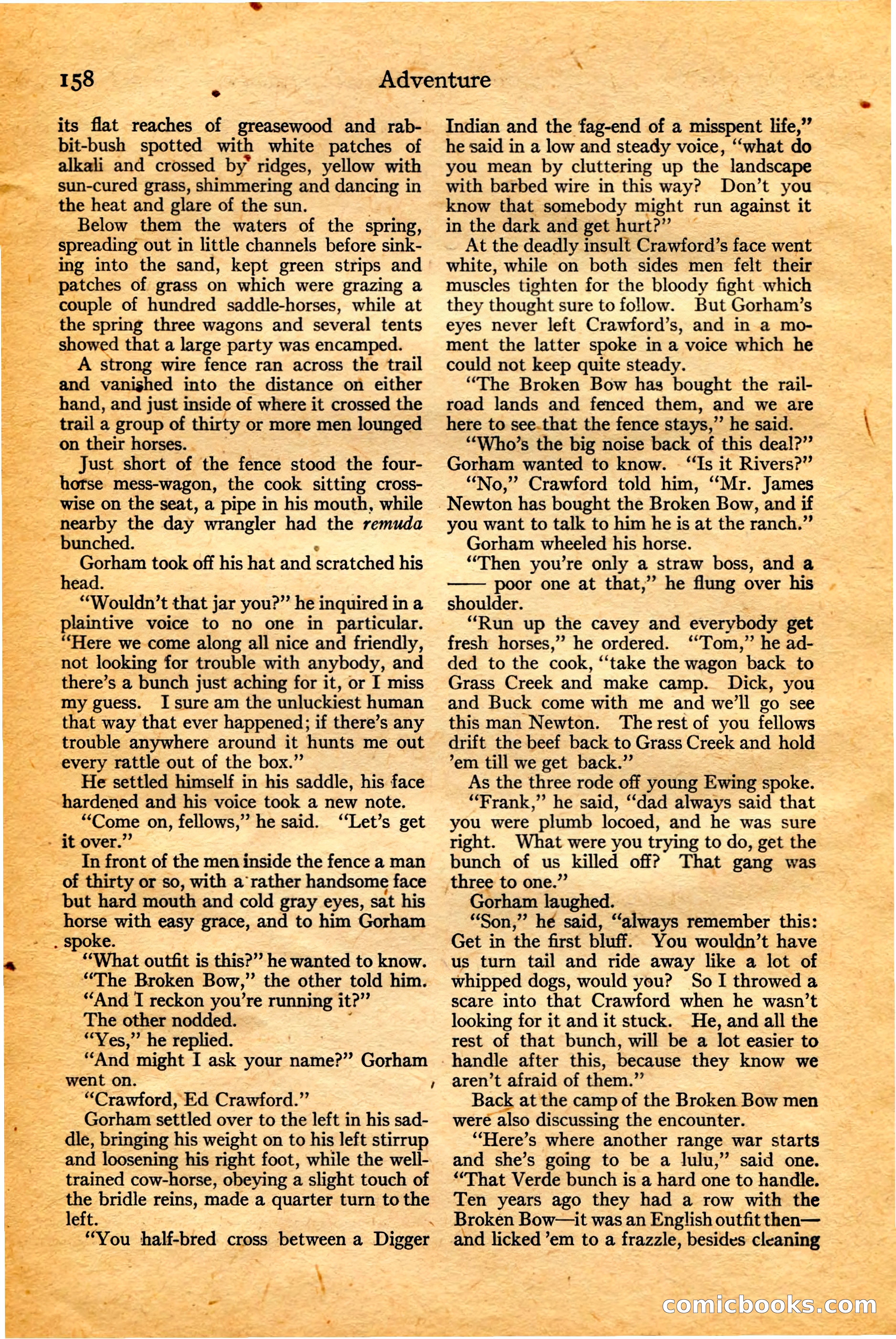 Adventure, February 20, 1922 — page 160 of 196