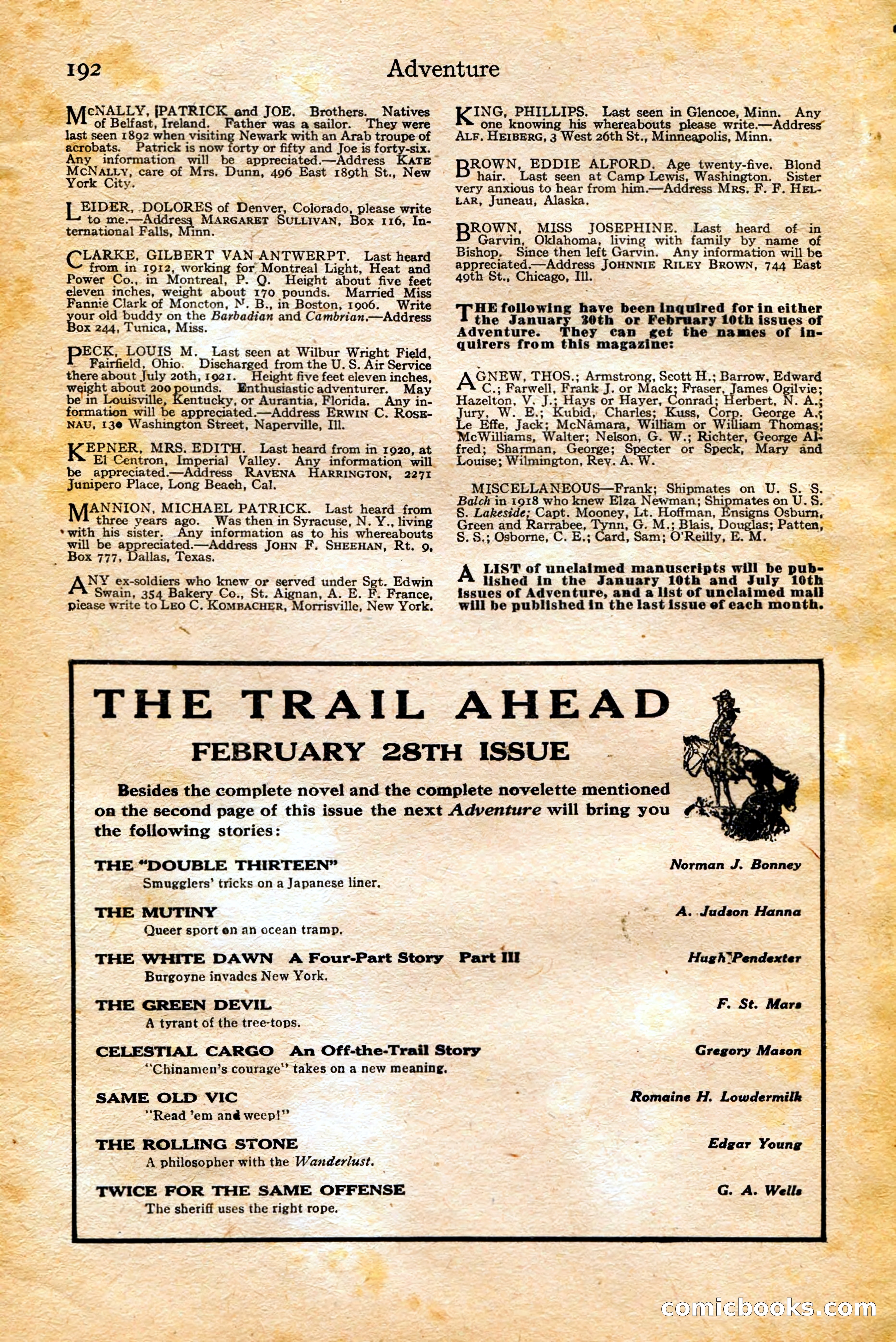Adventure, February 20, 1922 — page 194 of 196