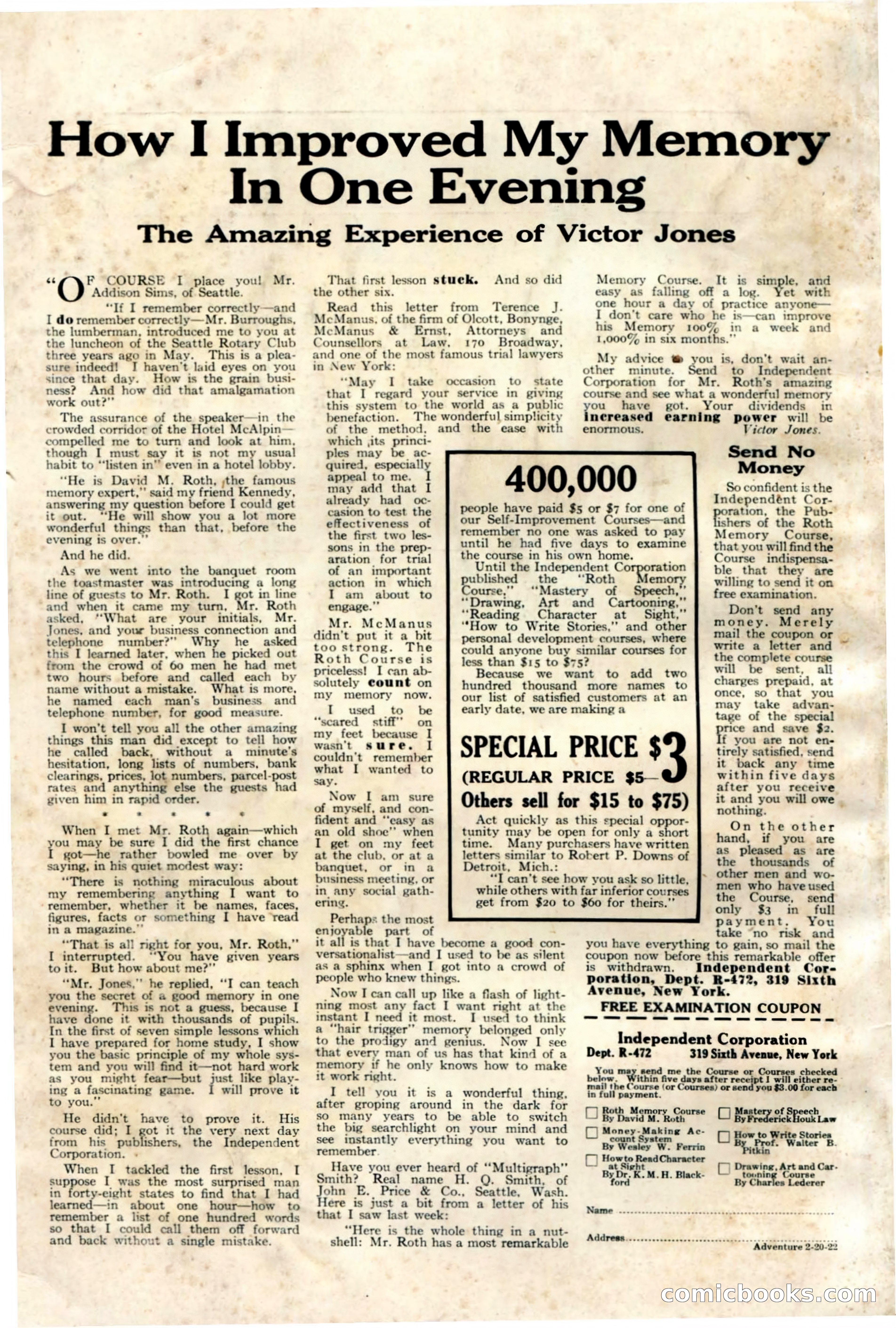 Adventure, February 20, 1922 — page 196 of 196