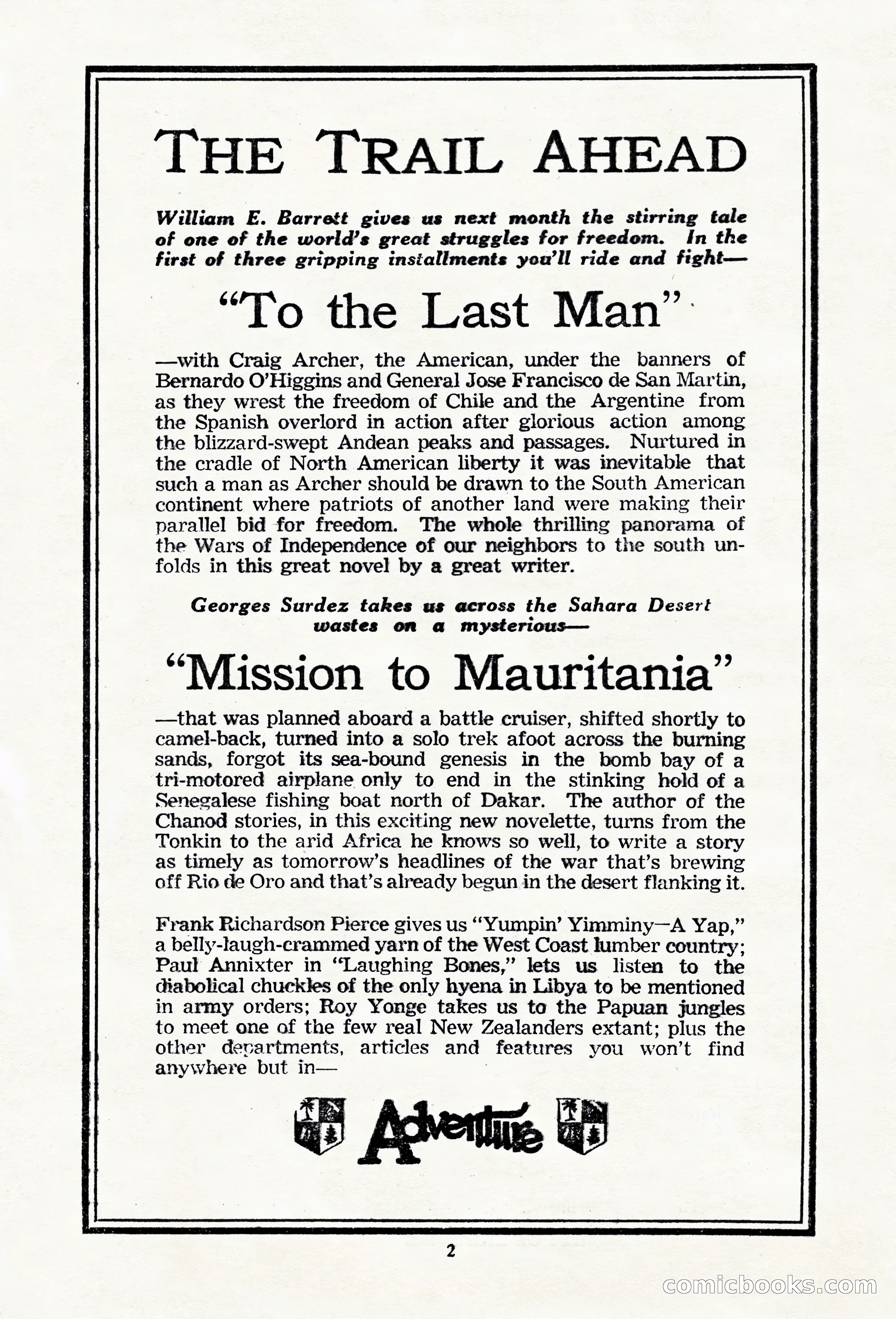 Adventure (Canada), March 1943 — page 4 of 116