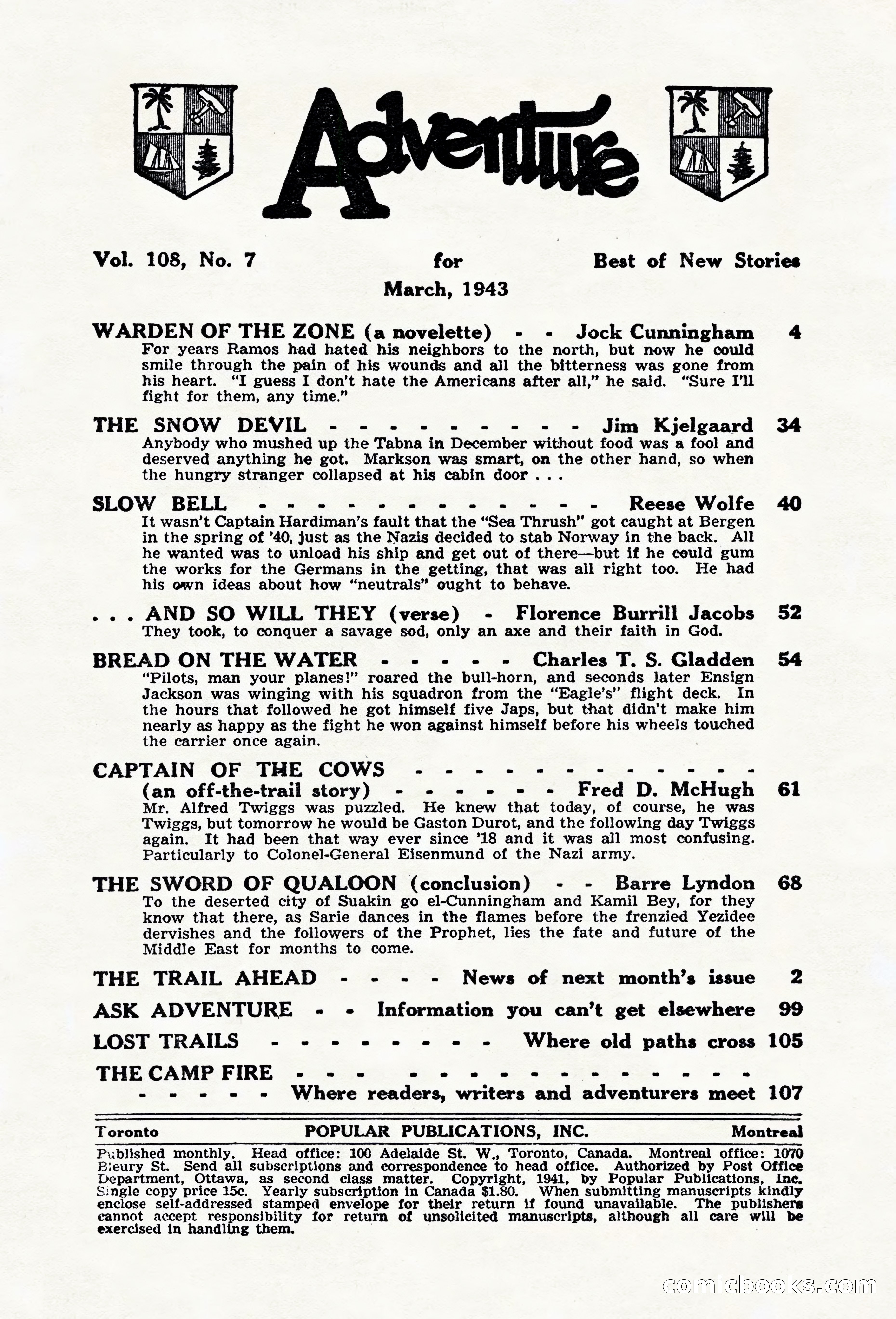 Adventure (Canada), March 1943 — page 5 of 116