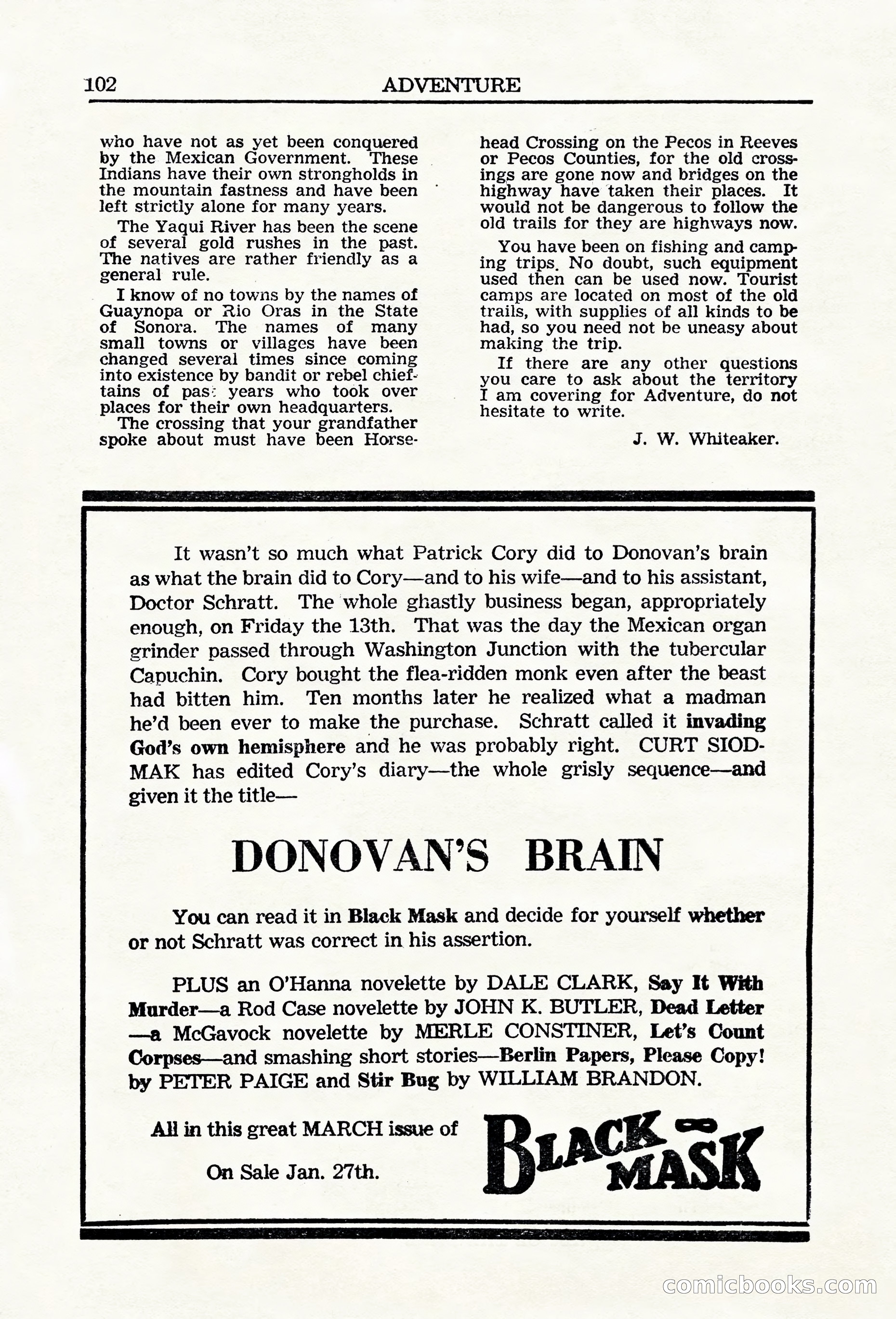 Adventure (Canada), March 1943 — page 104 of 116