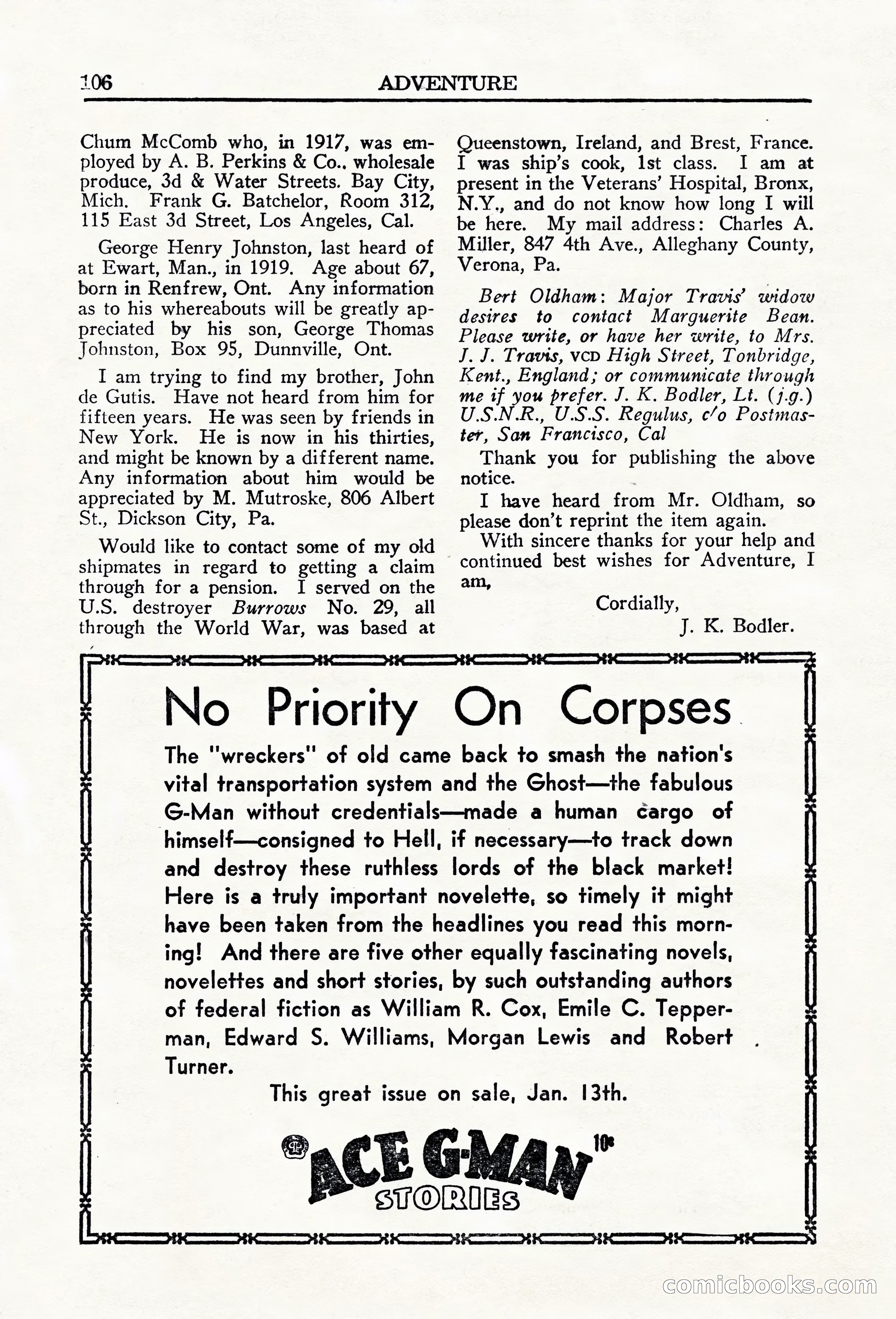 Adventure (Canada), March 1943 — page 108 of 116