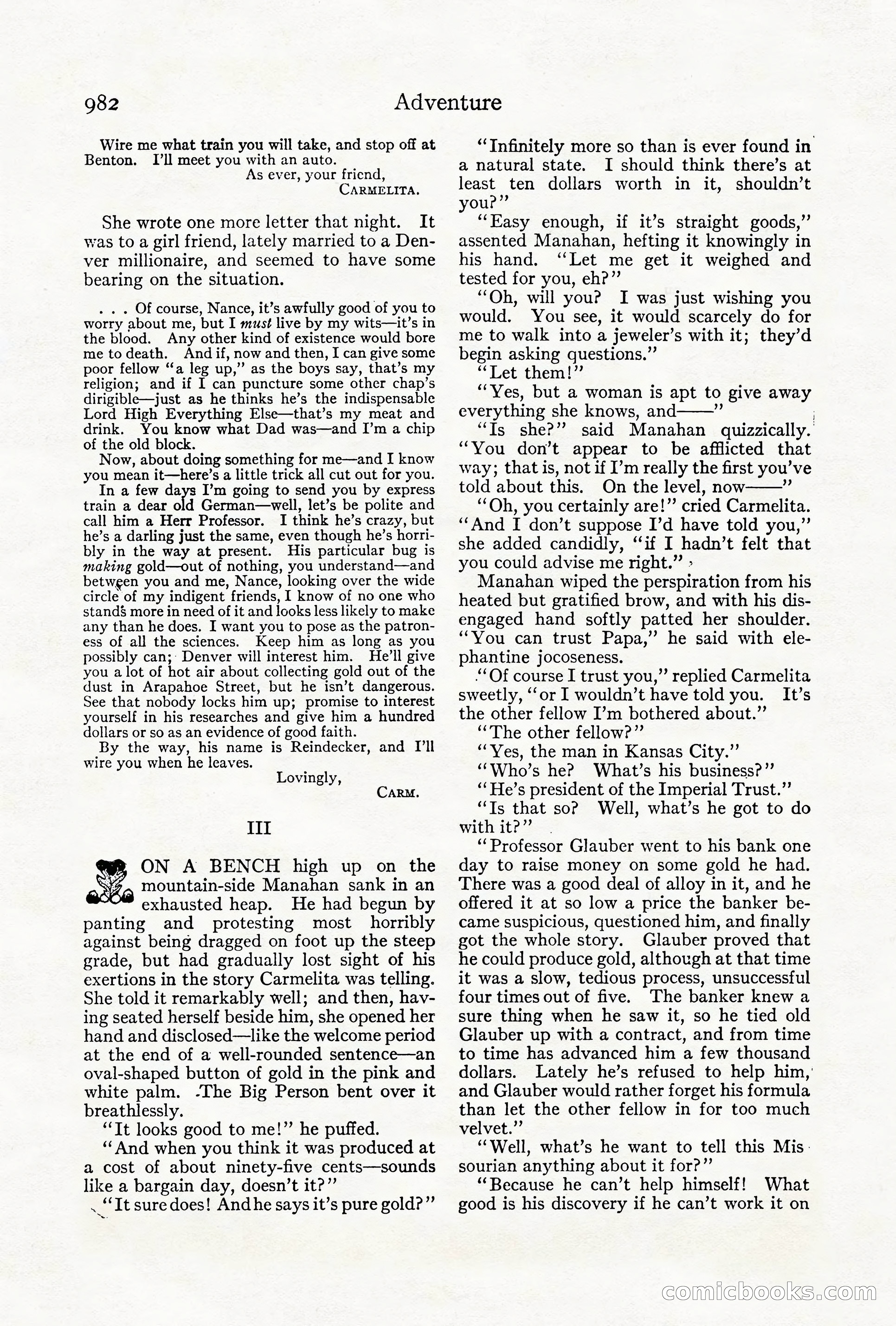 Adventure Magazine Cover, October 1911 — page 36 of 196