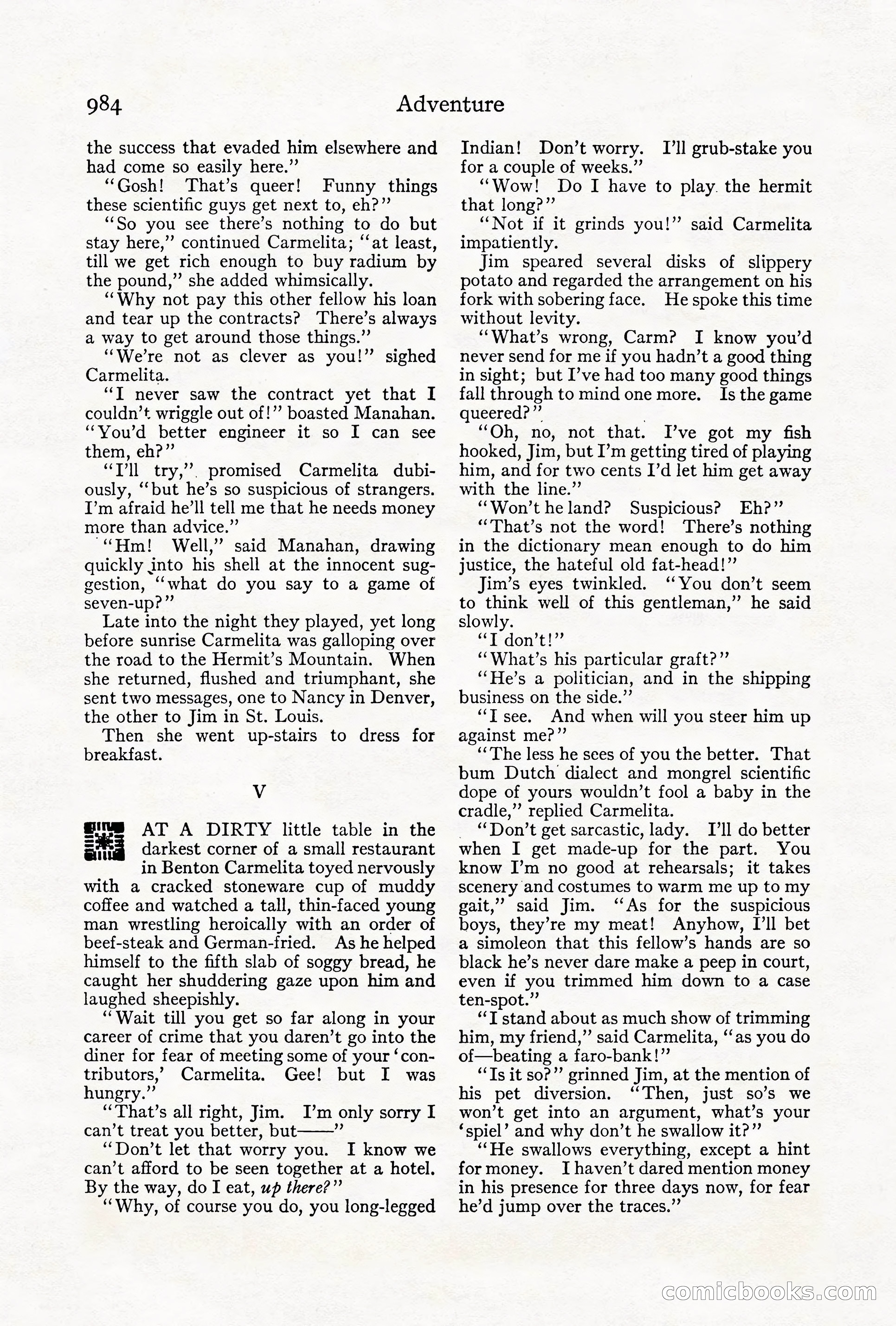 Adventure Magazine Cover, October 1911 — page 38 of 196
