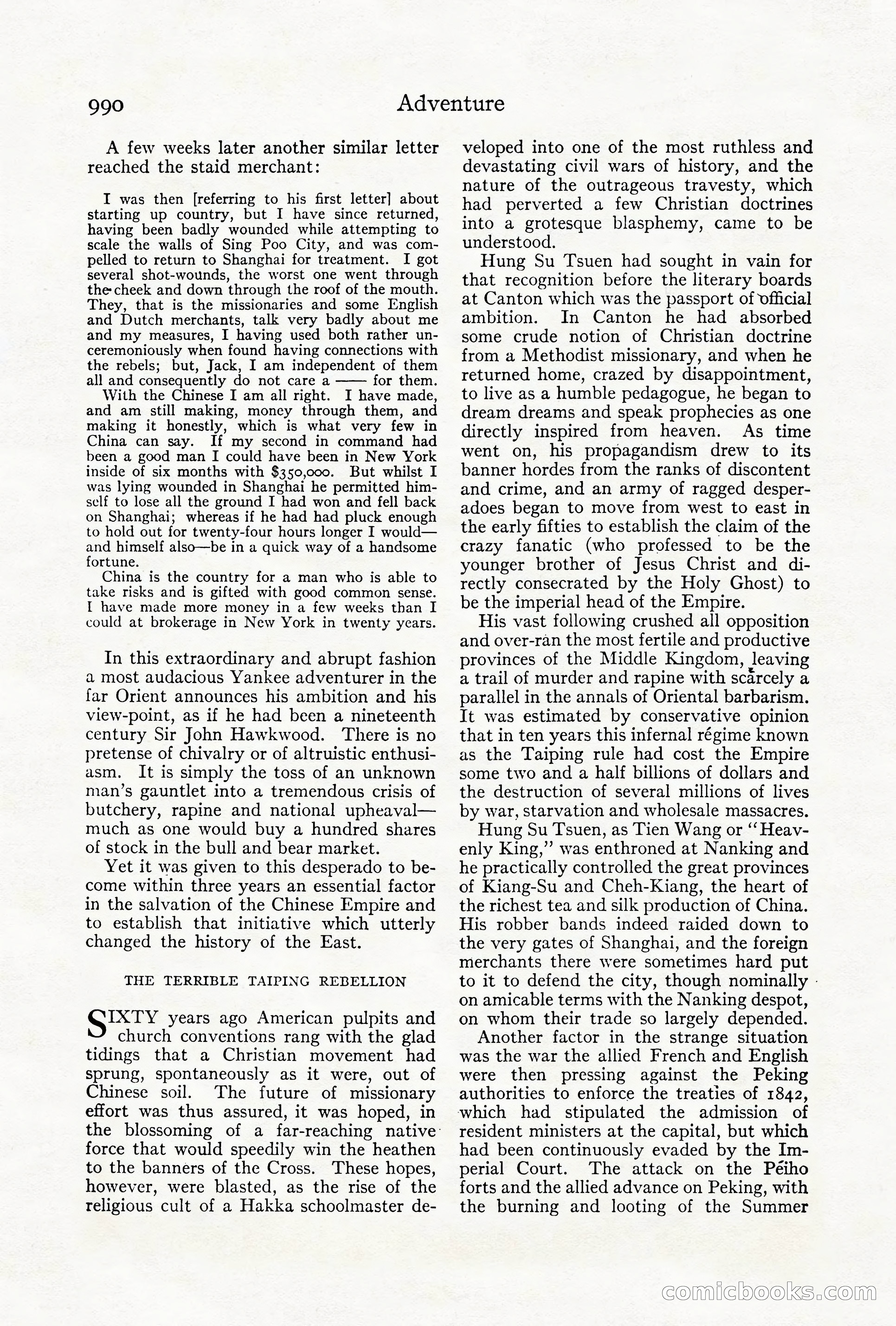 Adventure Magazine Cover, October 1911 — page 44 of 196