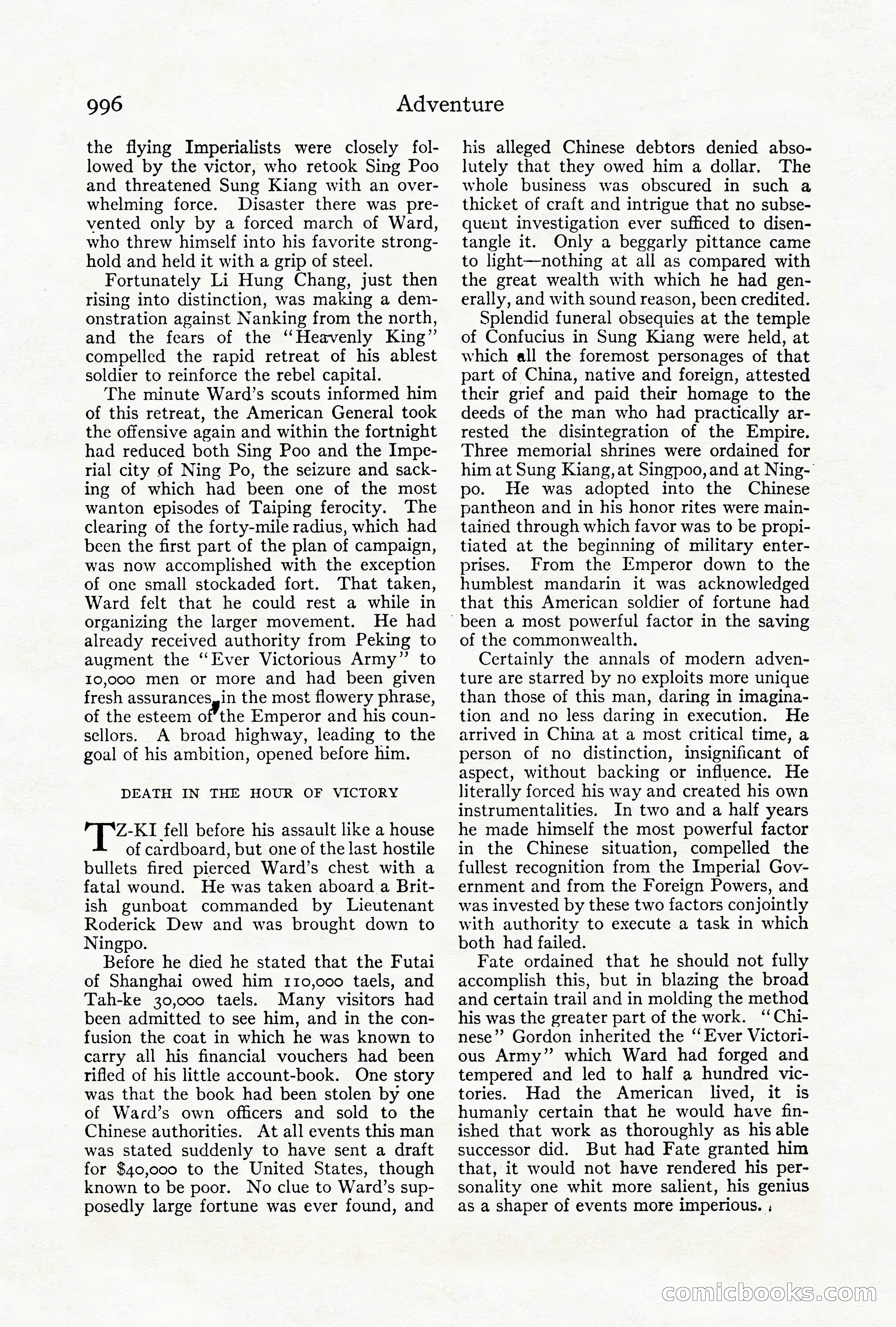 Adventure Magazine Cover, October 1911 — page 50 of 196