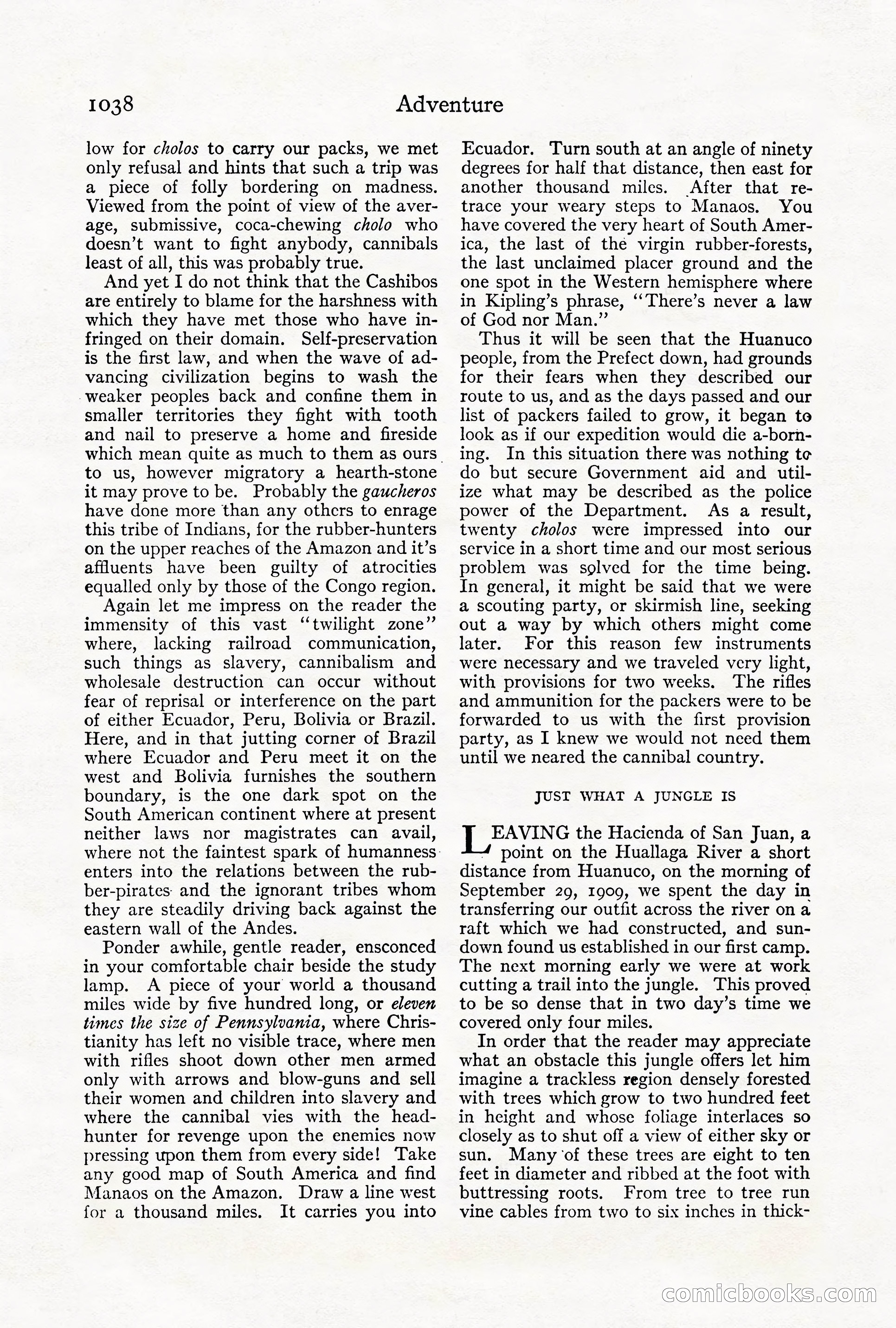 Adventure Magazine Cover, October 1911 — page 92 of 196