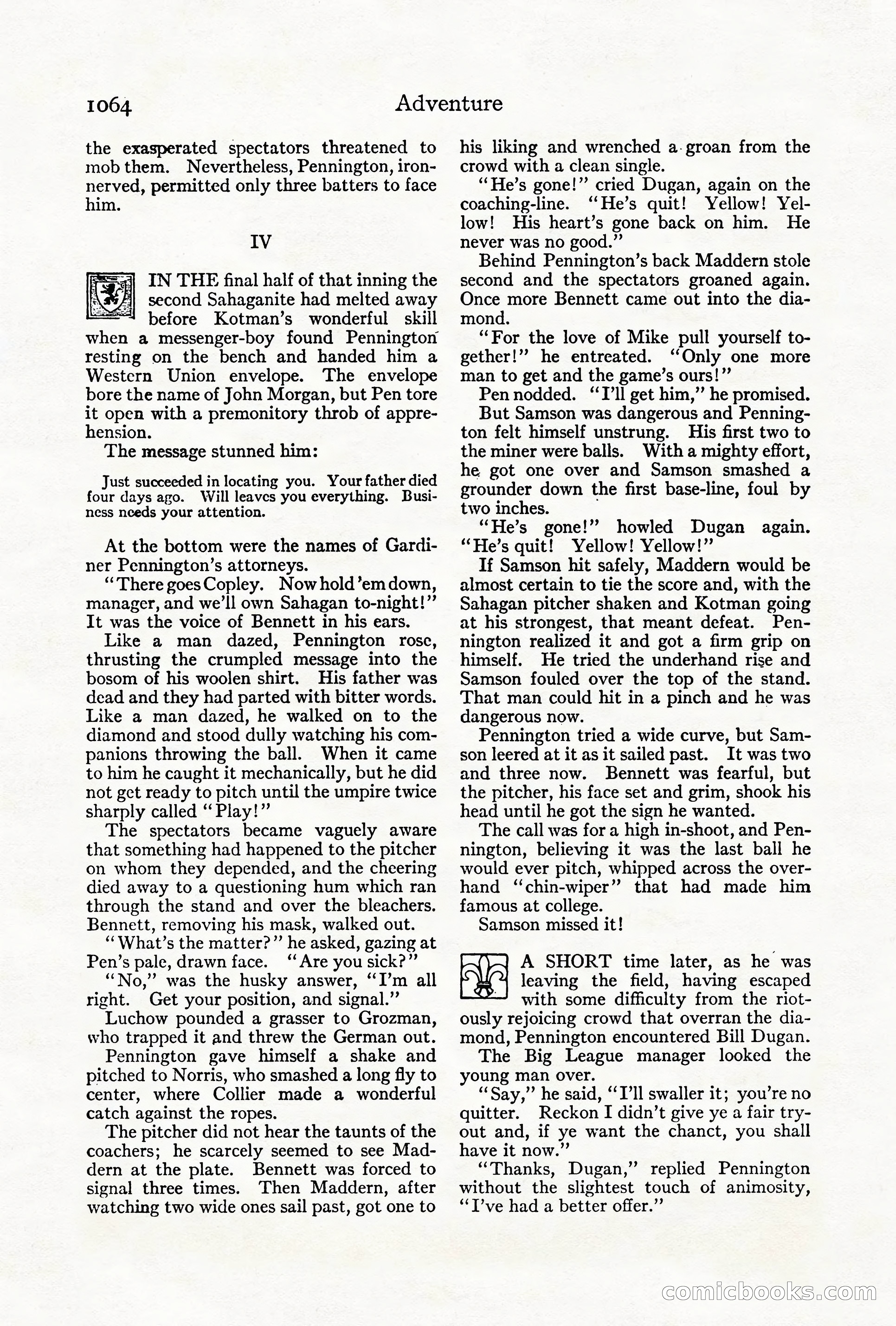 Adventure Magazine Cover, October 1911 — page 118 of 196