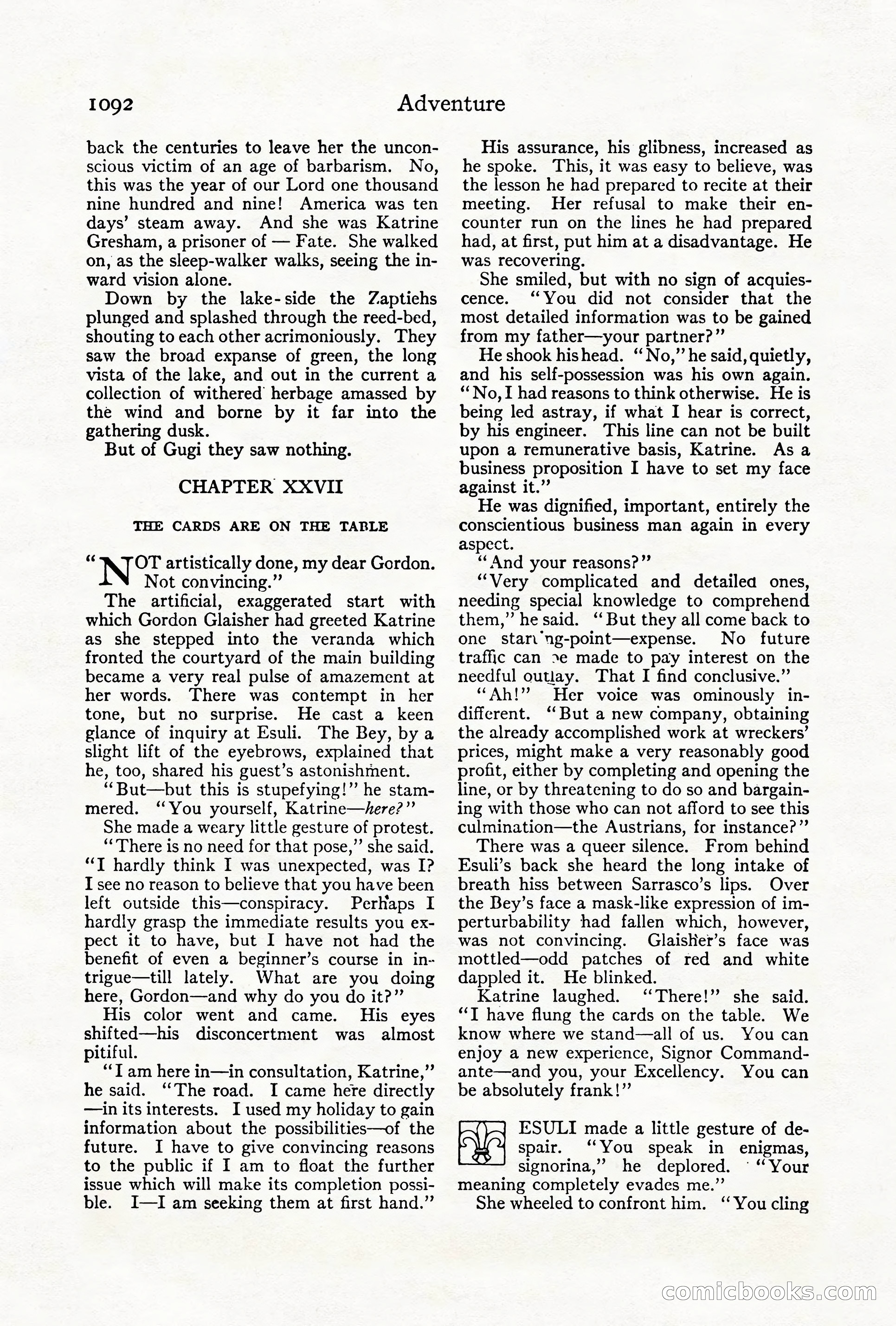 Adventure Magazine Cover, October 1911 — page 146 of 196