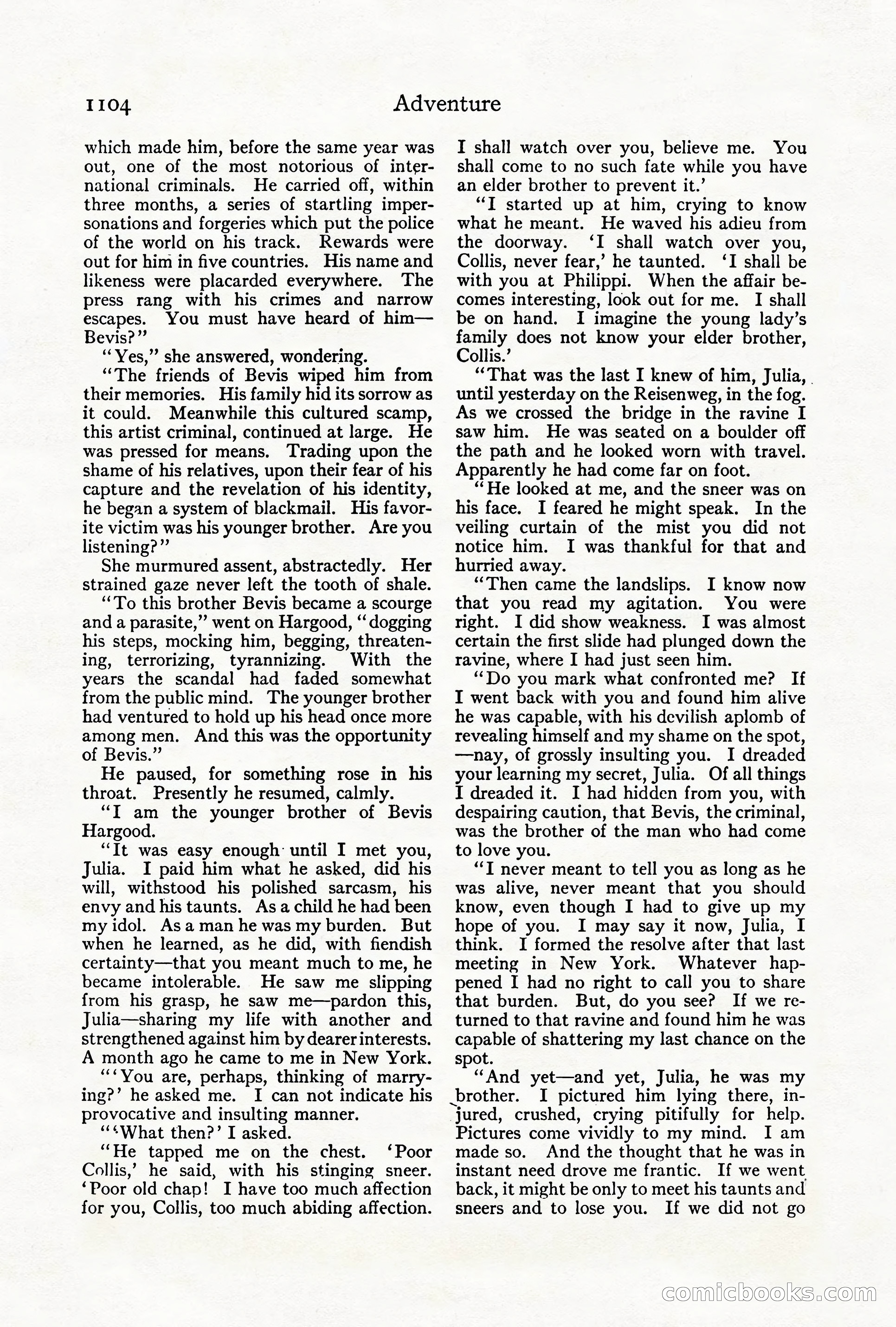 Adventure Magazine Cover, October 1911 — page 158 of 196