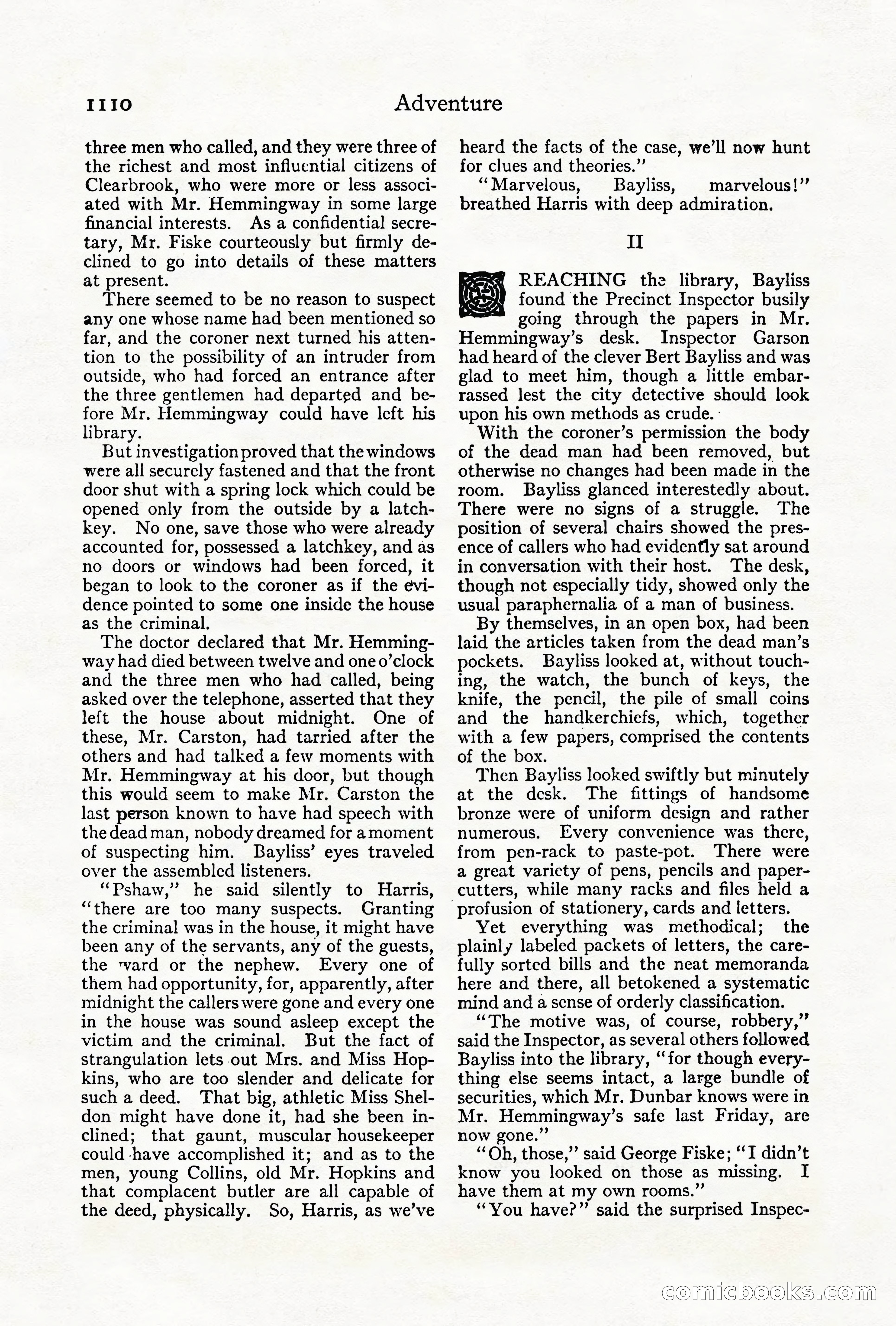 Adventure Magazine Cover, October 1911 — page 164 of 196