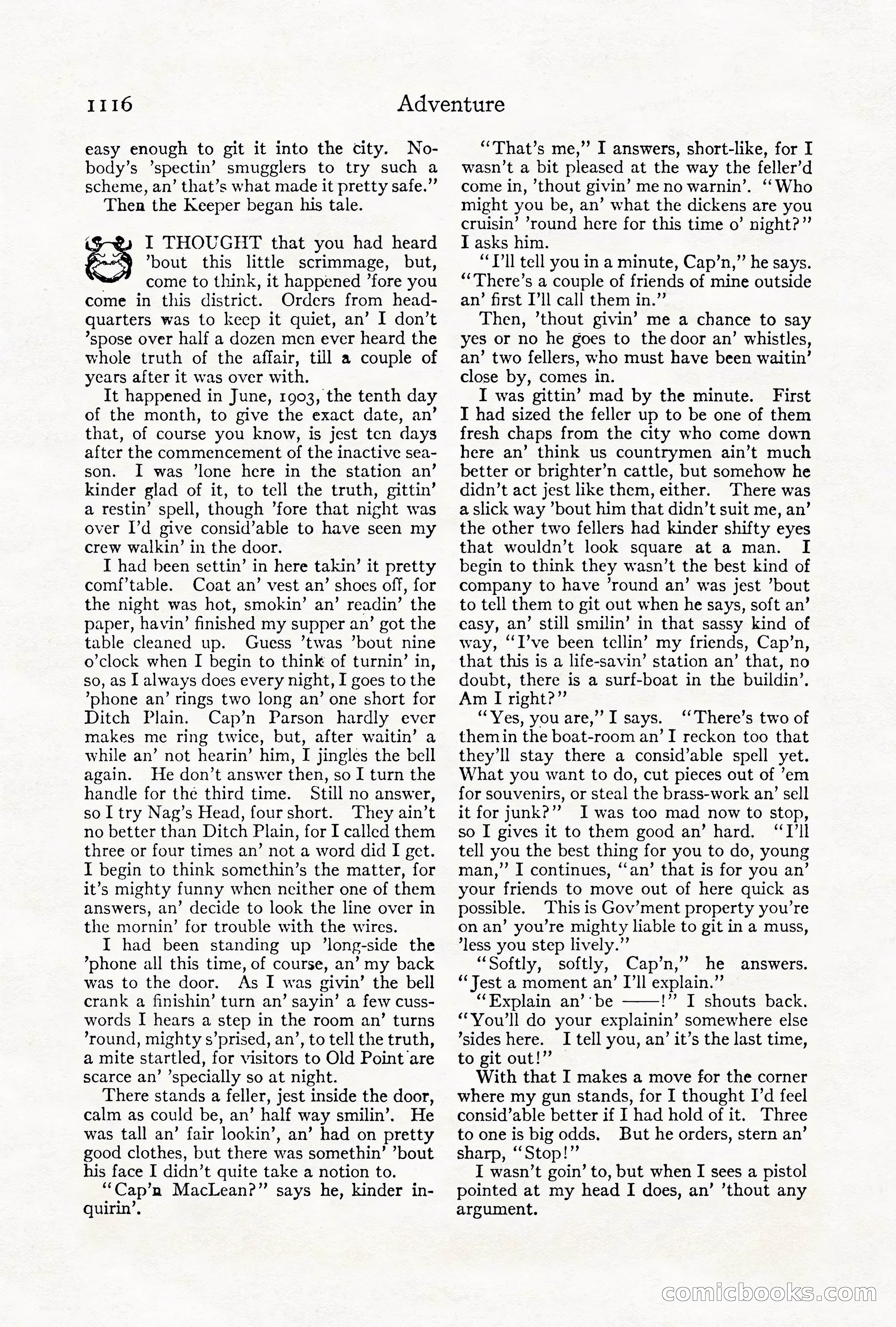 Adventure Magazine Cover, October 1911 — page 170 of 196