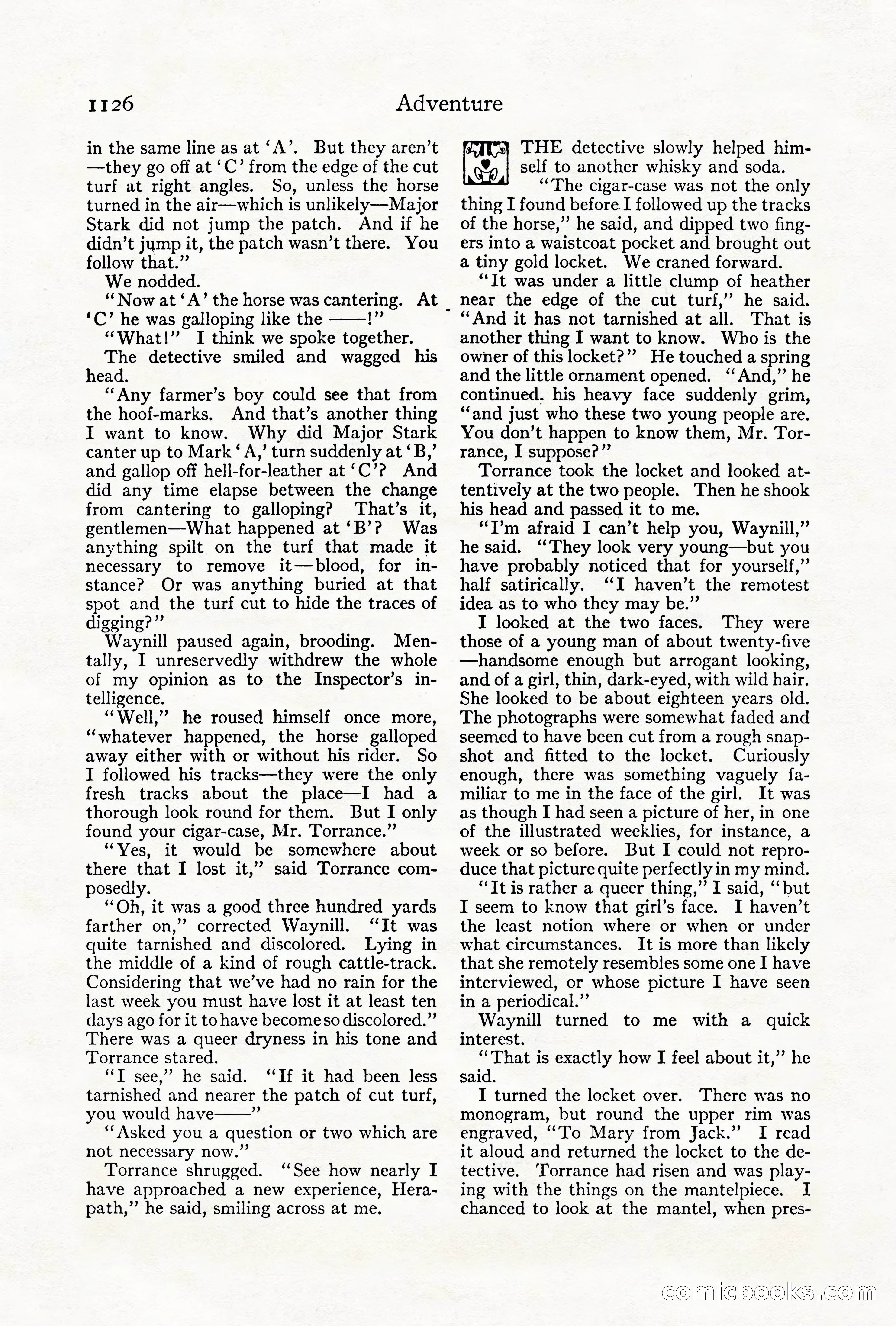 Adventure Magazine Cover, October 1911 — page 180 of 196