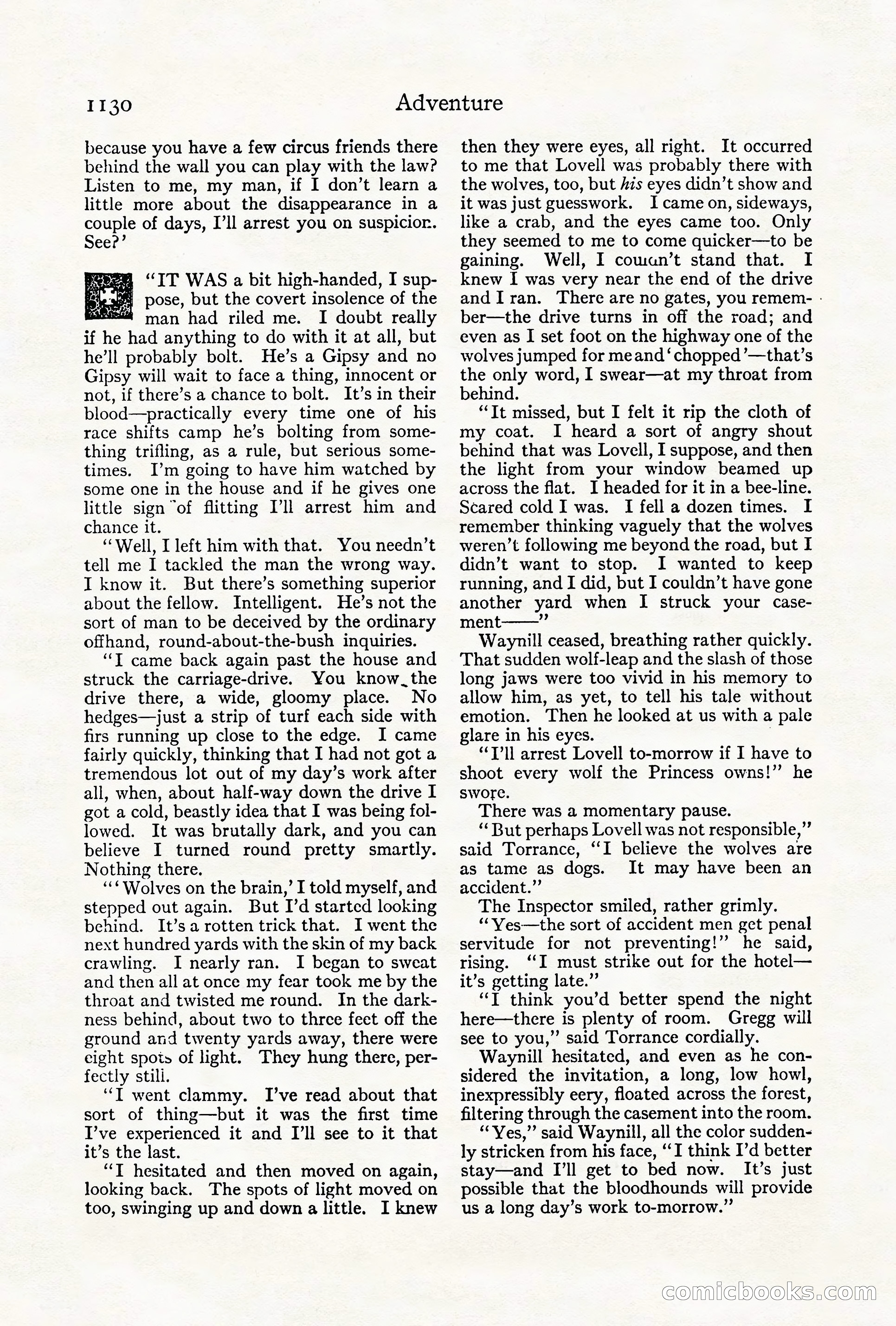 Adventure Magazine Cover, October 1911 — page 184 of 196