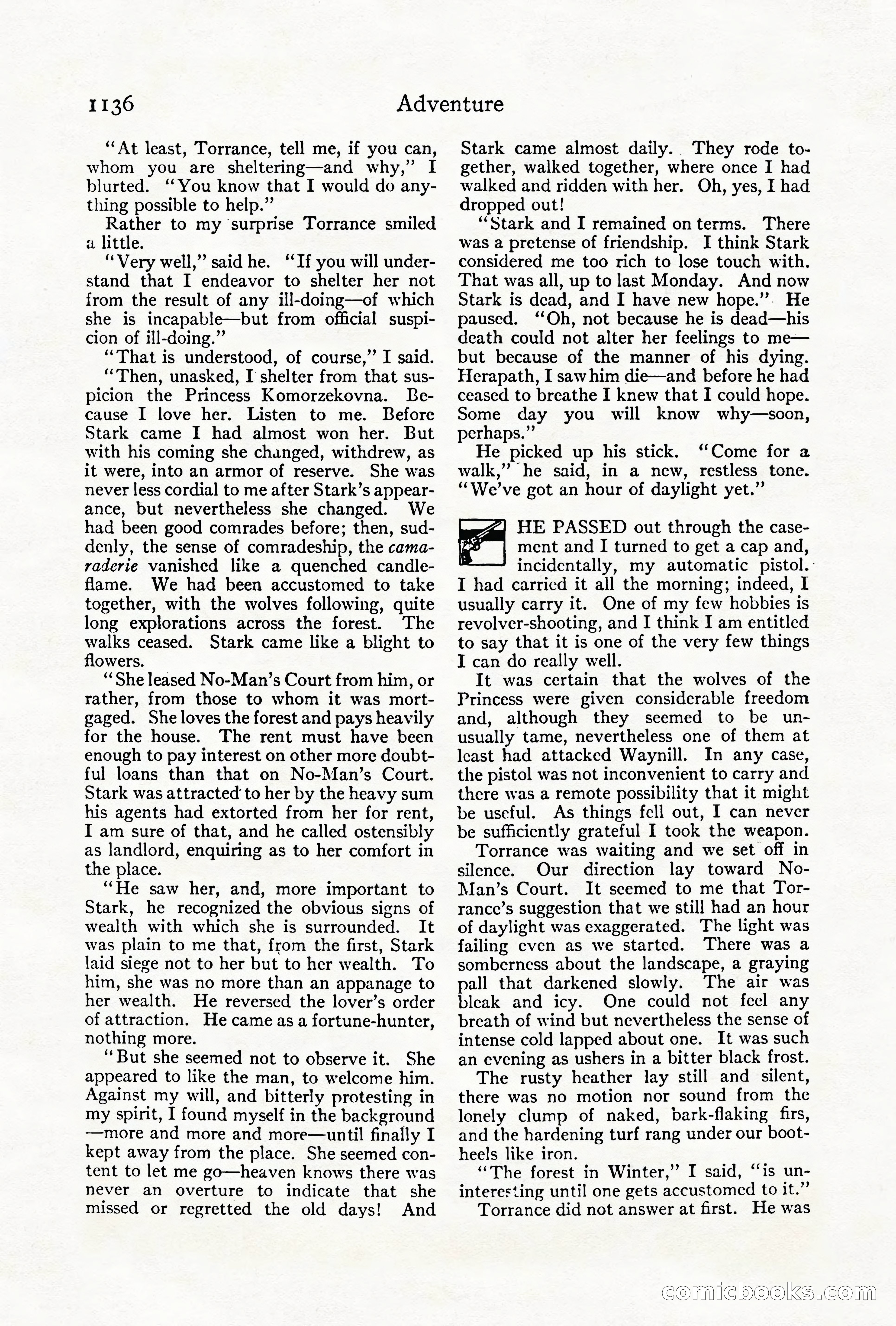 Adventure Magazine Cover, October 1911 — page 190 of 196