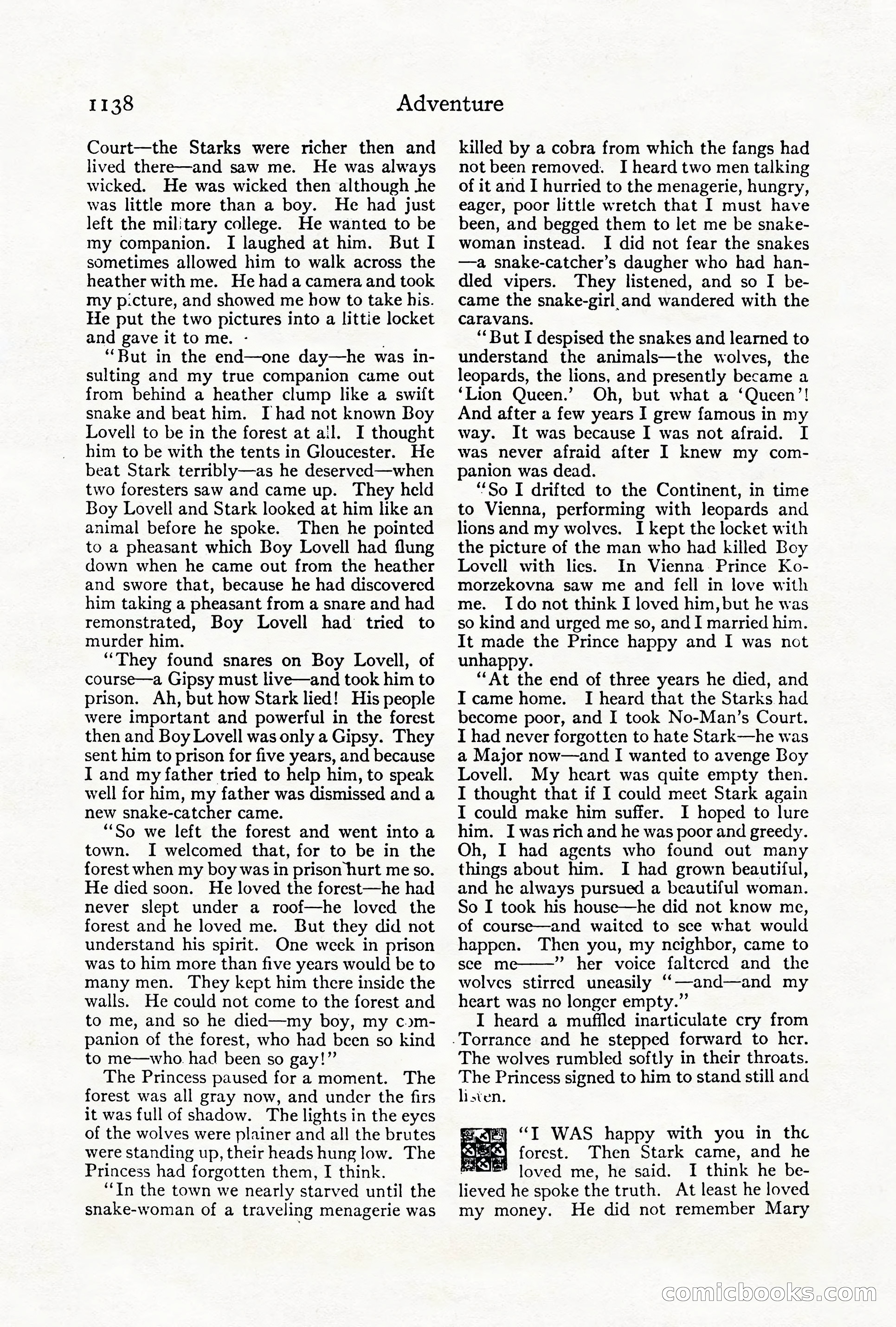Adventure Magazine Cover, October 1911 — page 192 of 196