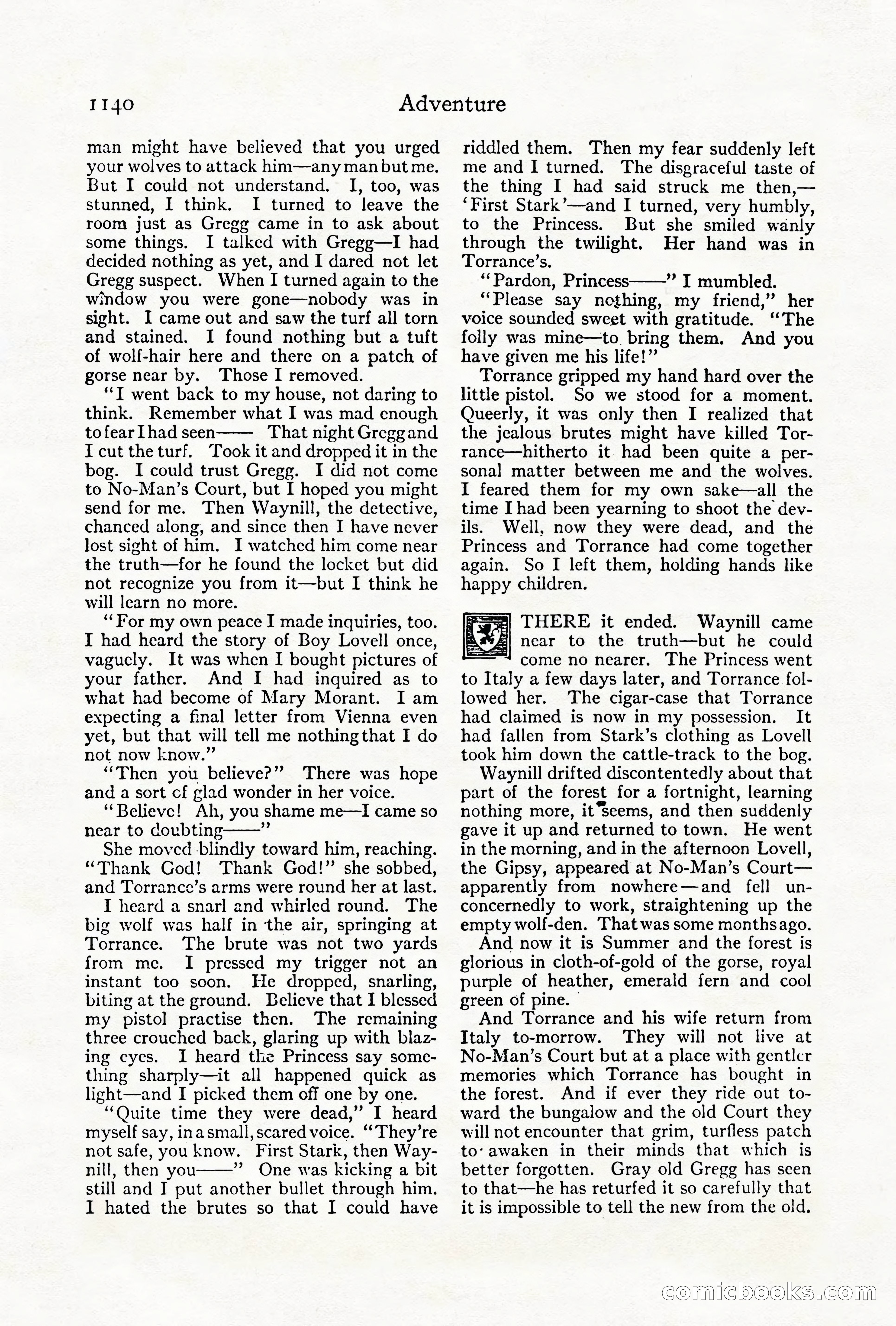 Adventure Magazine Cover, October 1911 — page 194 of 196