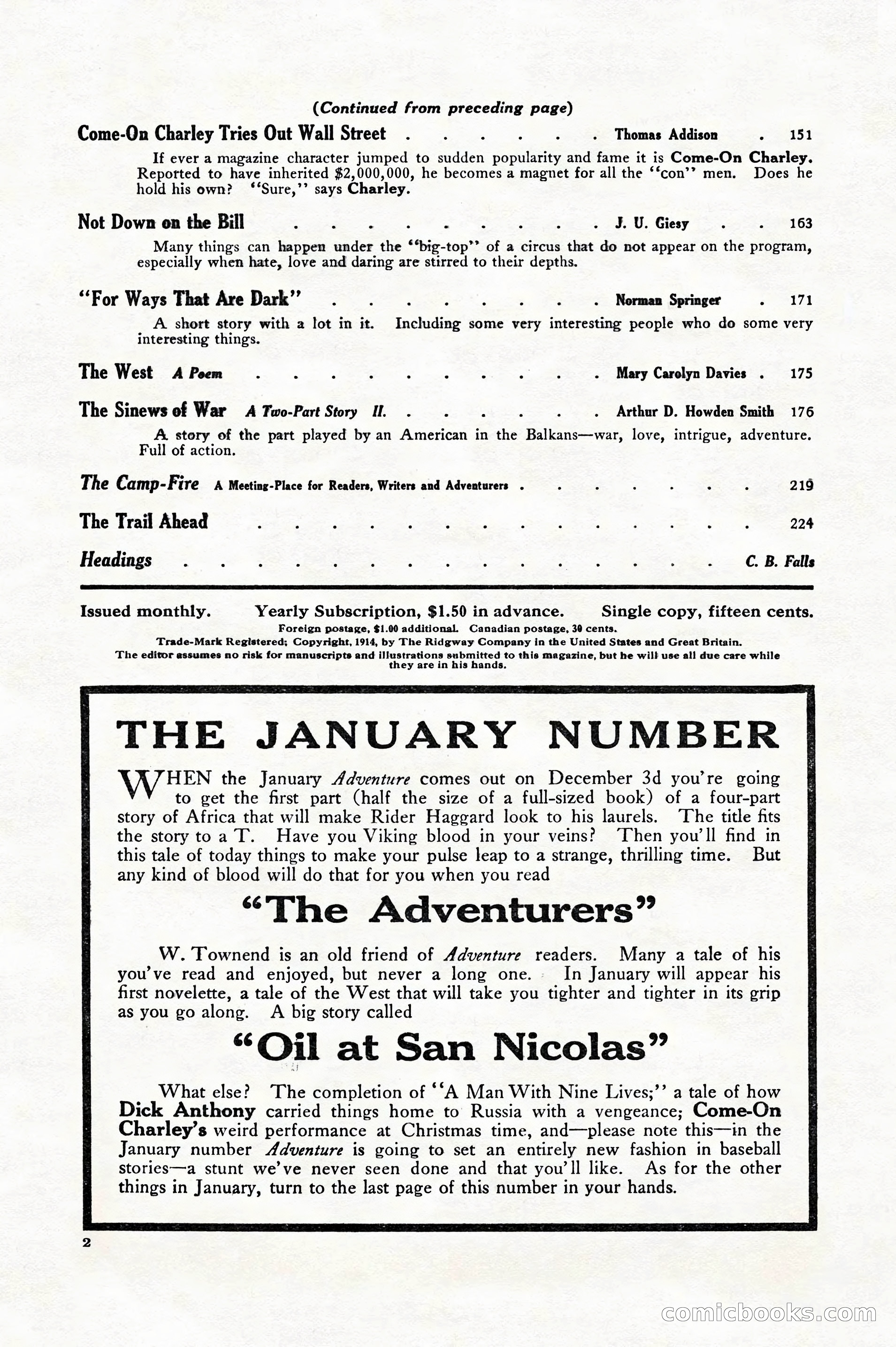 Adventure, December 1914 — page 4 of 228