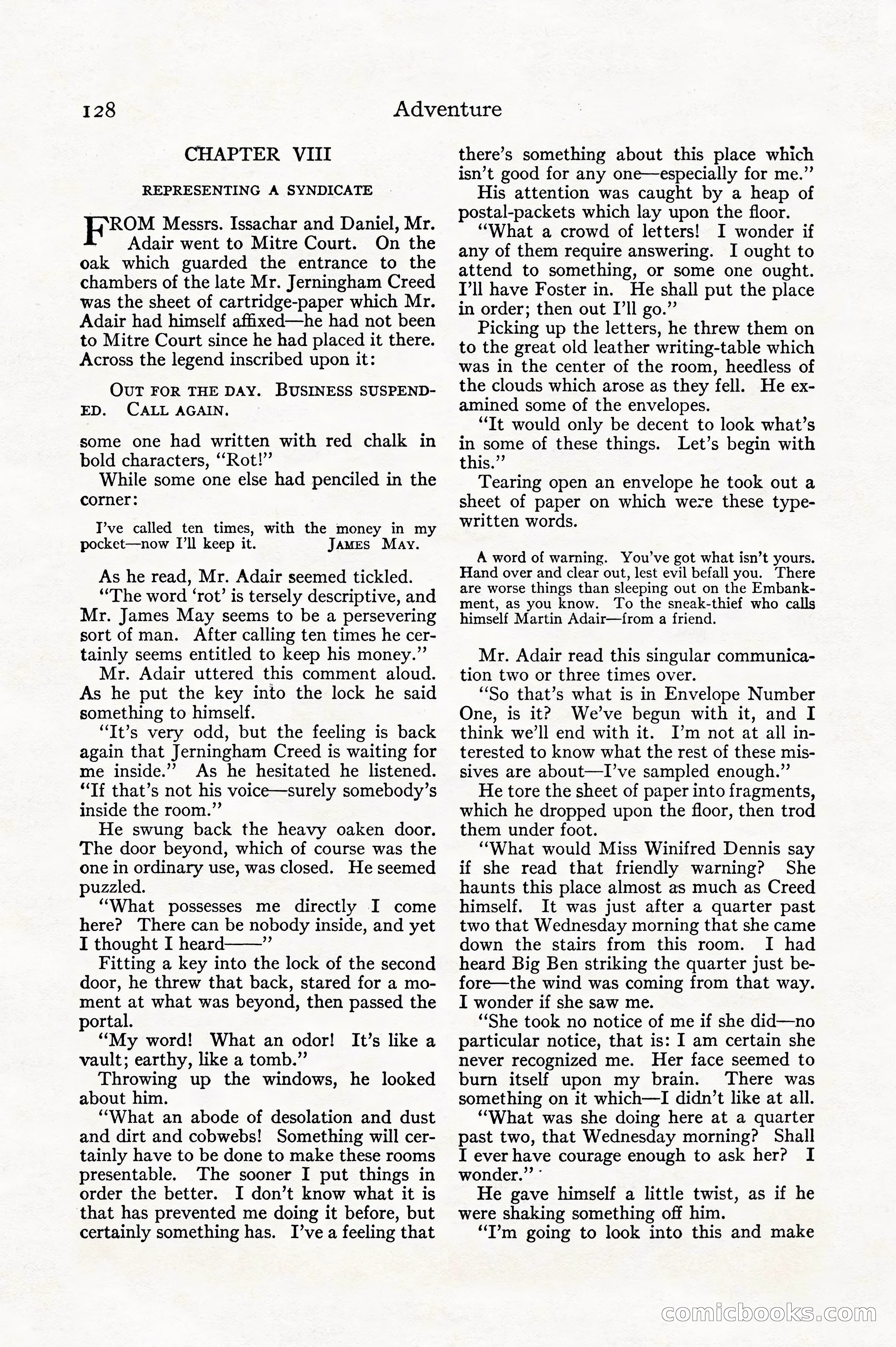 Adventure, December 1914 — page 130 of 228
