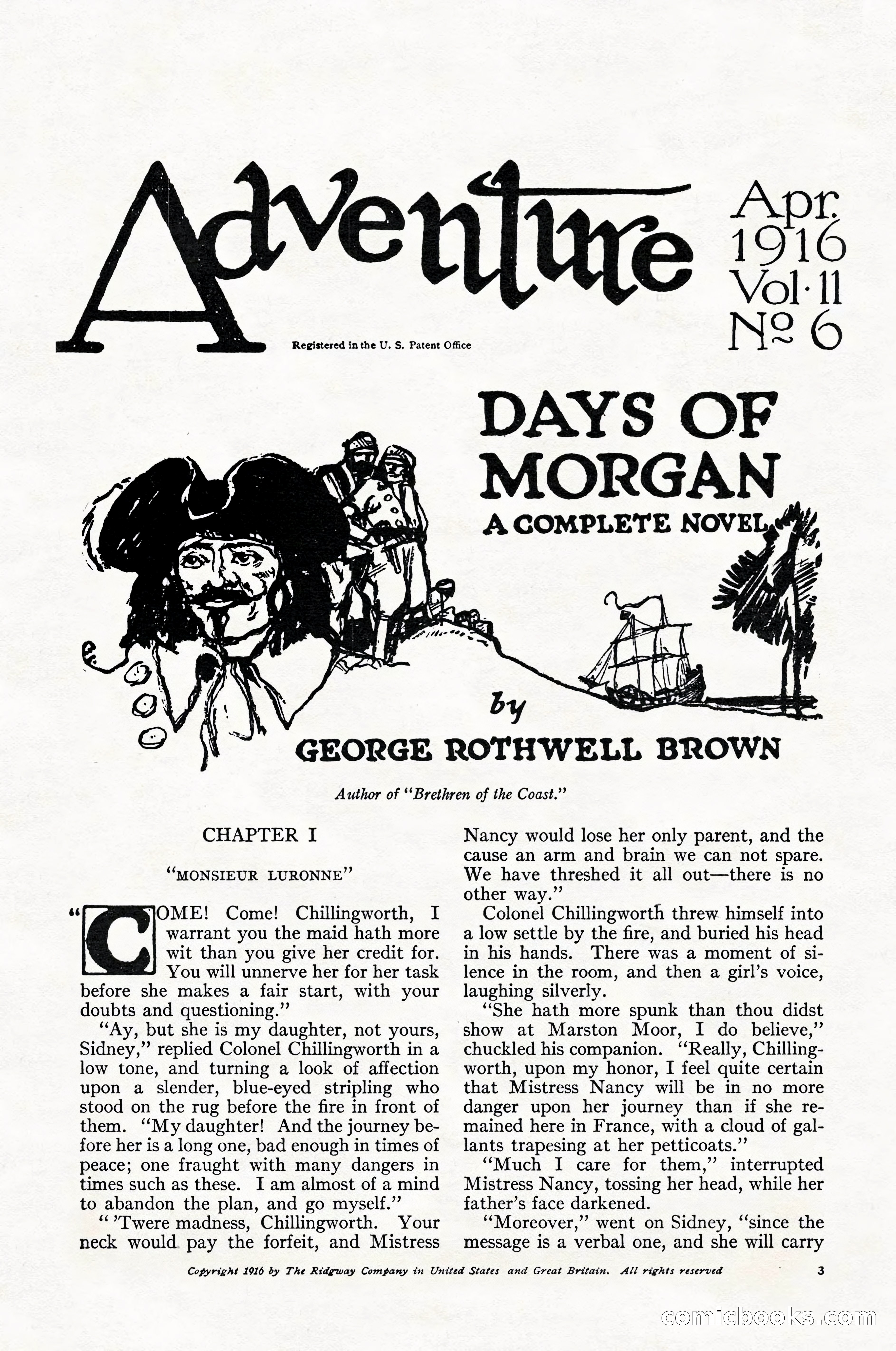 Adventure Magazine Cover, April 1916 — page 5 of 228