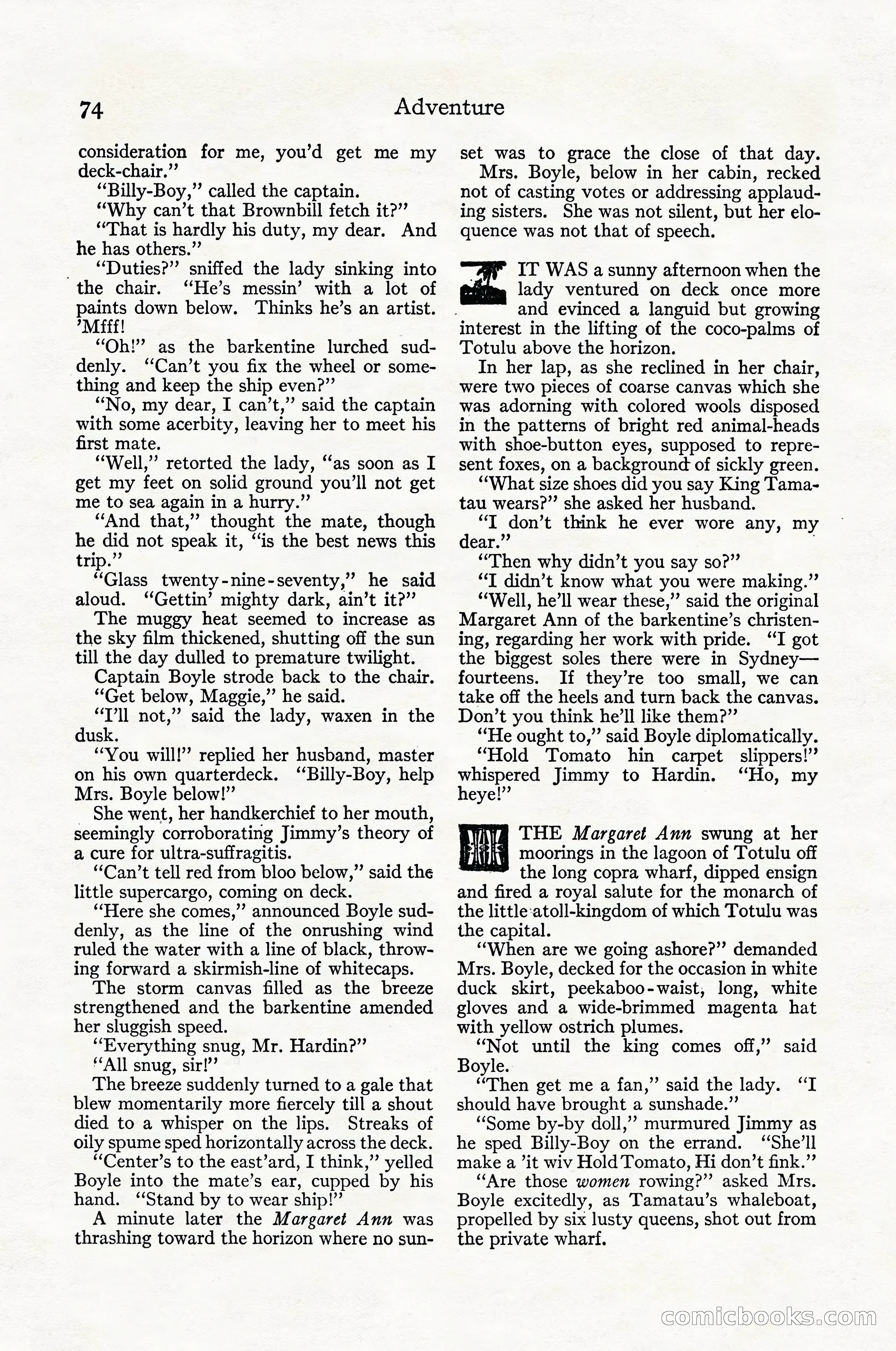 Adventure Magazine Cover, April 1916 — page 76 of 228