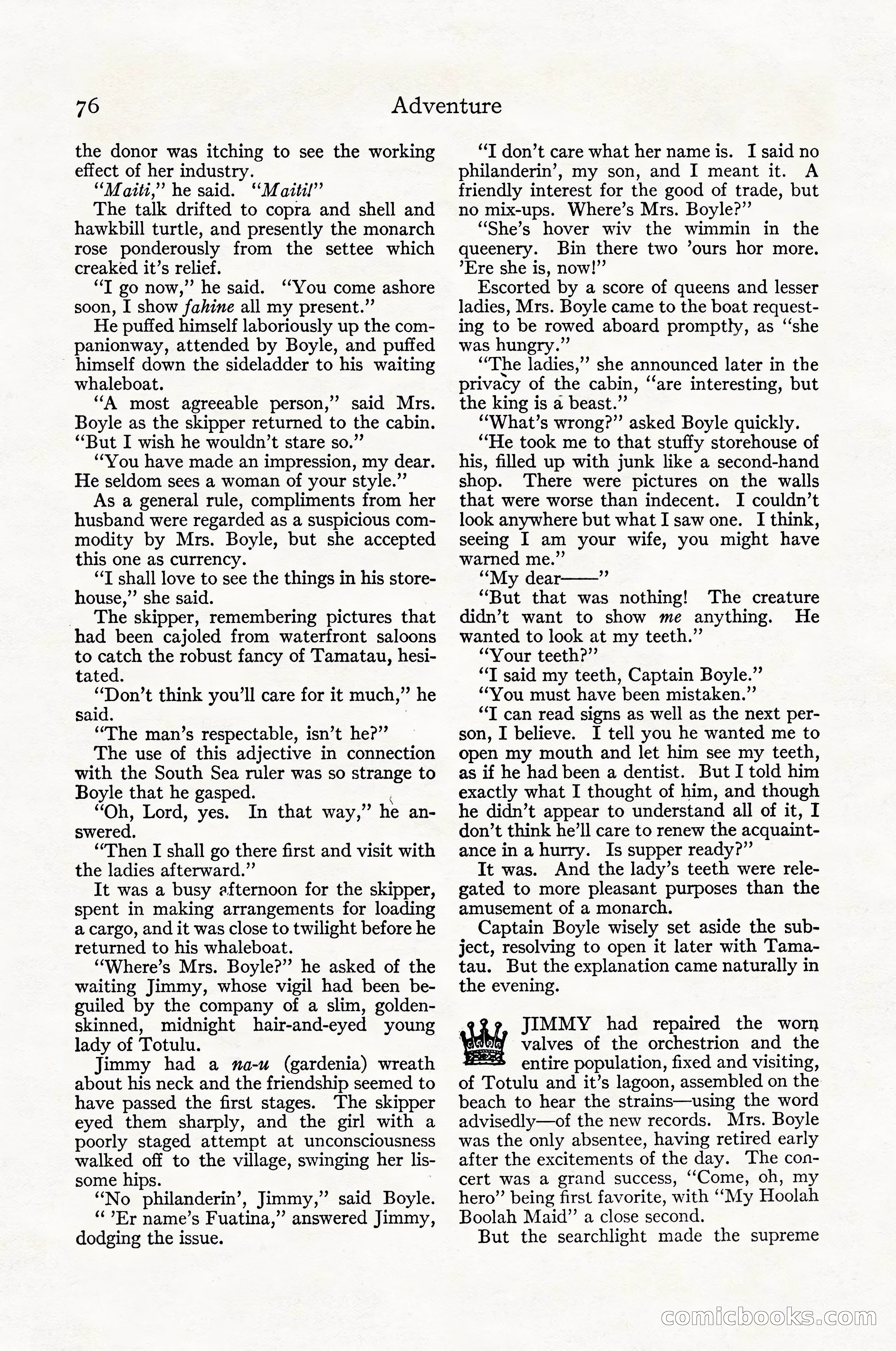 Adventure Magazine Cover, April 1916 — page 78 of 228