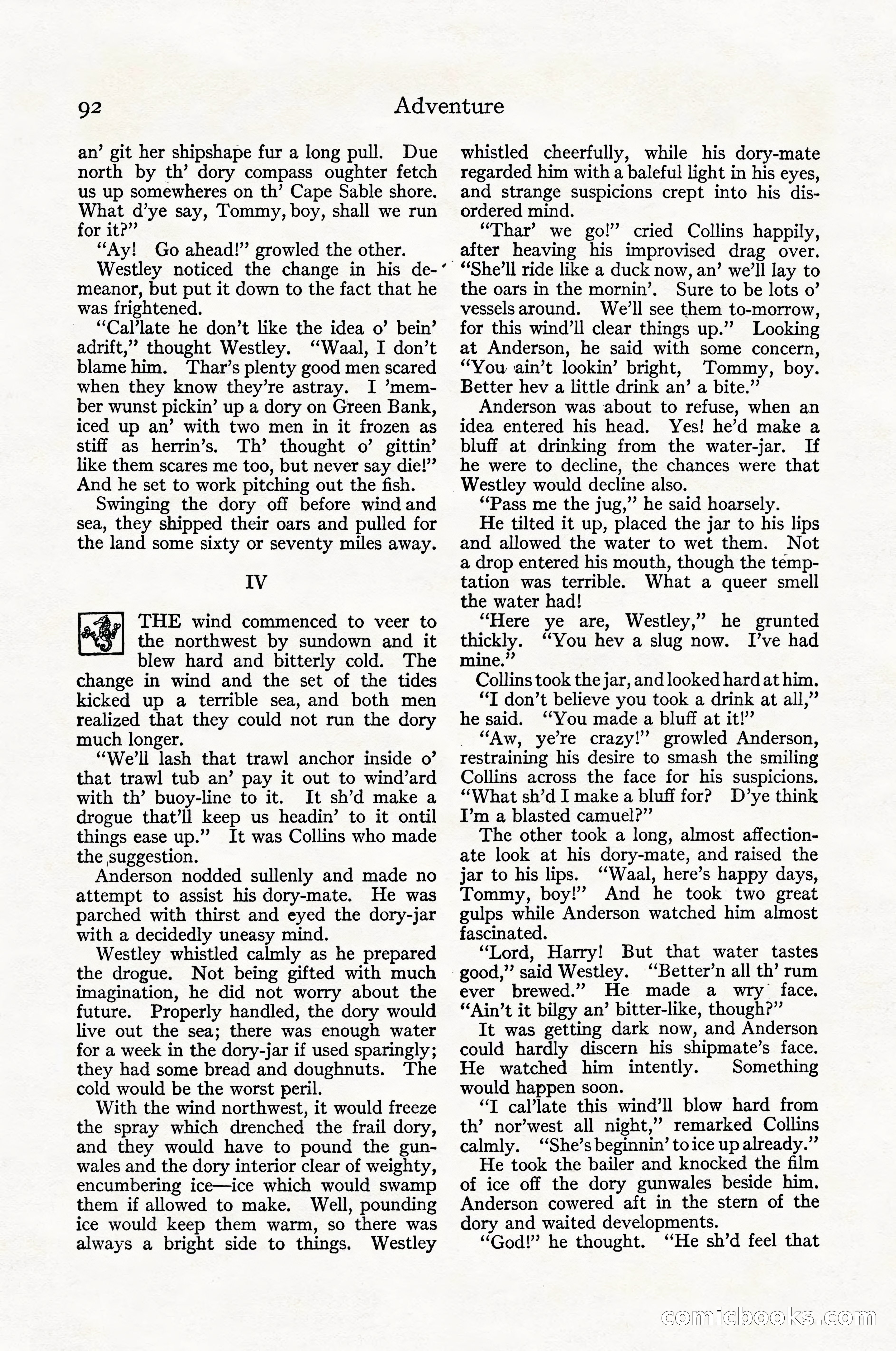 Adventure Magazine Cover, April 1916 — page 94 of 228