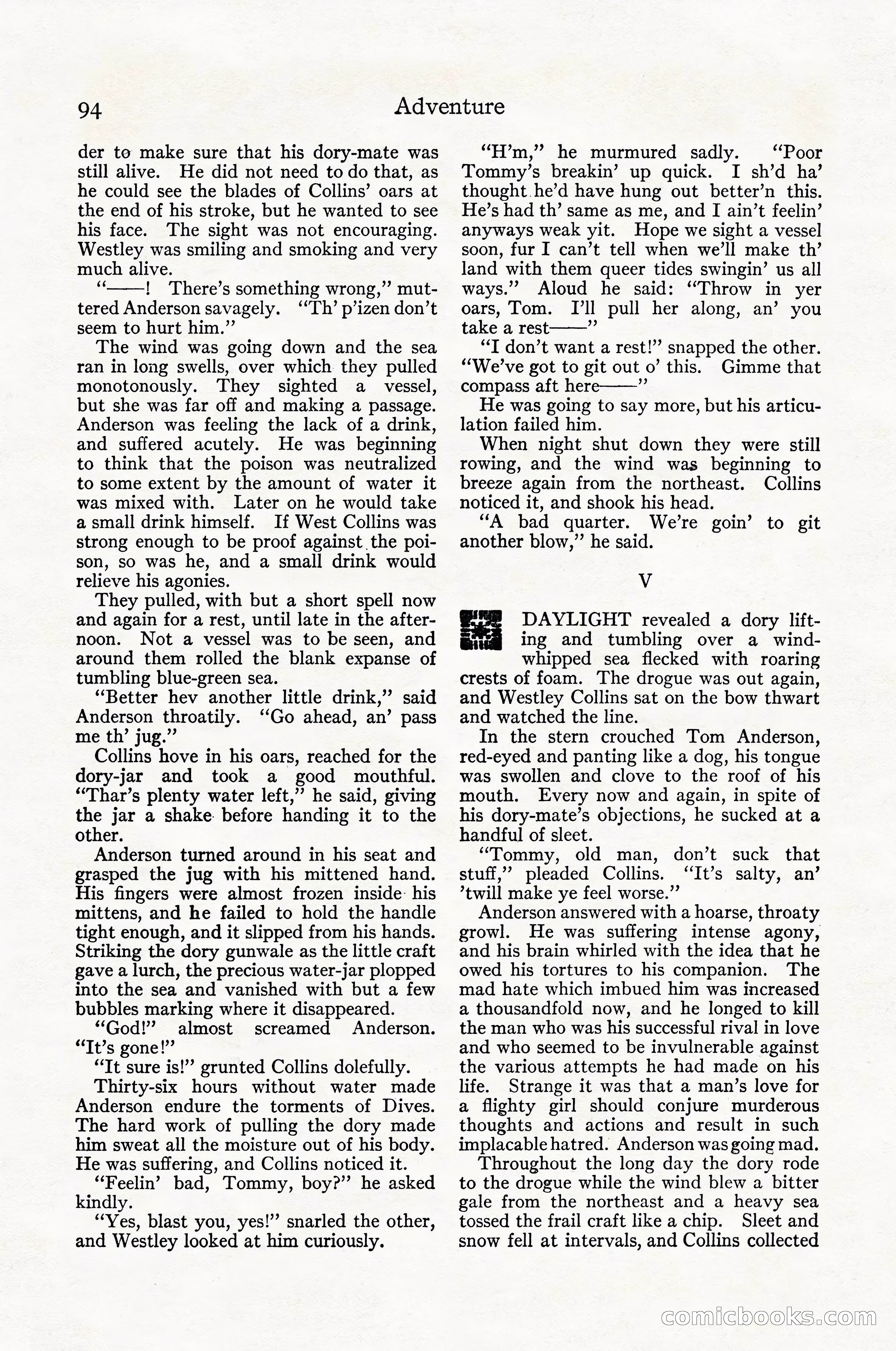 Adventure Magazine Cover, April 1916 — page 96 of 228