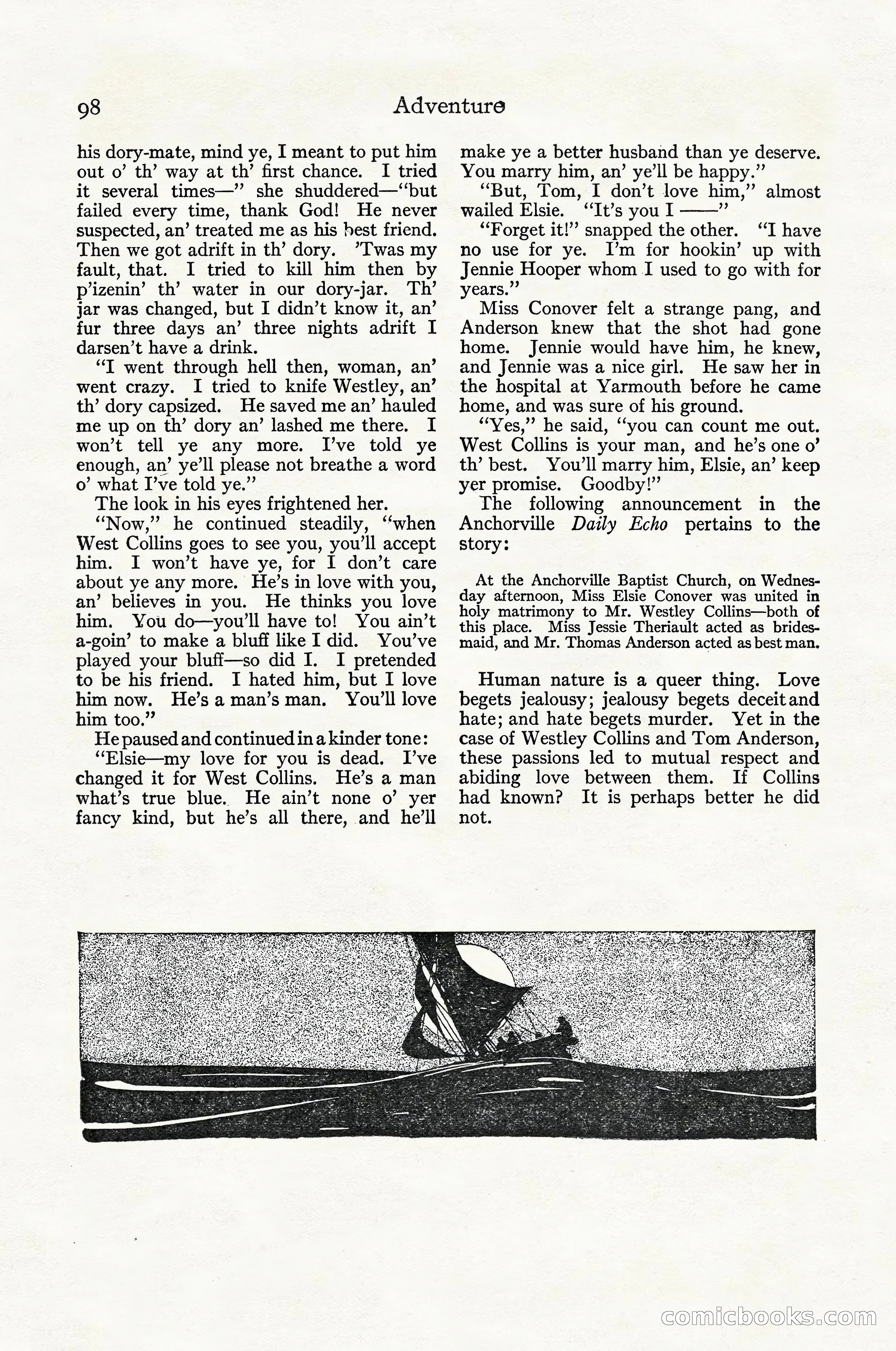 Adventure Magazine Cover, April 1916 — page 100 of 228