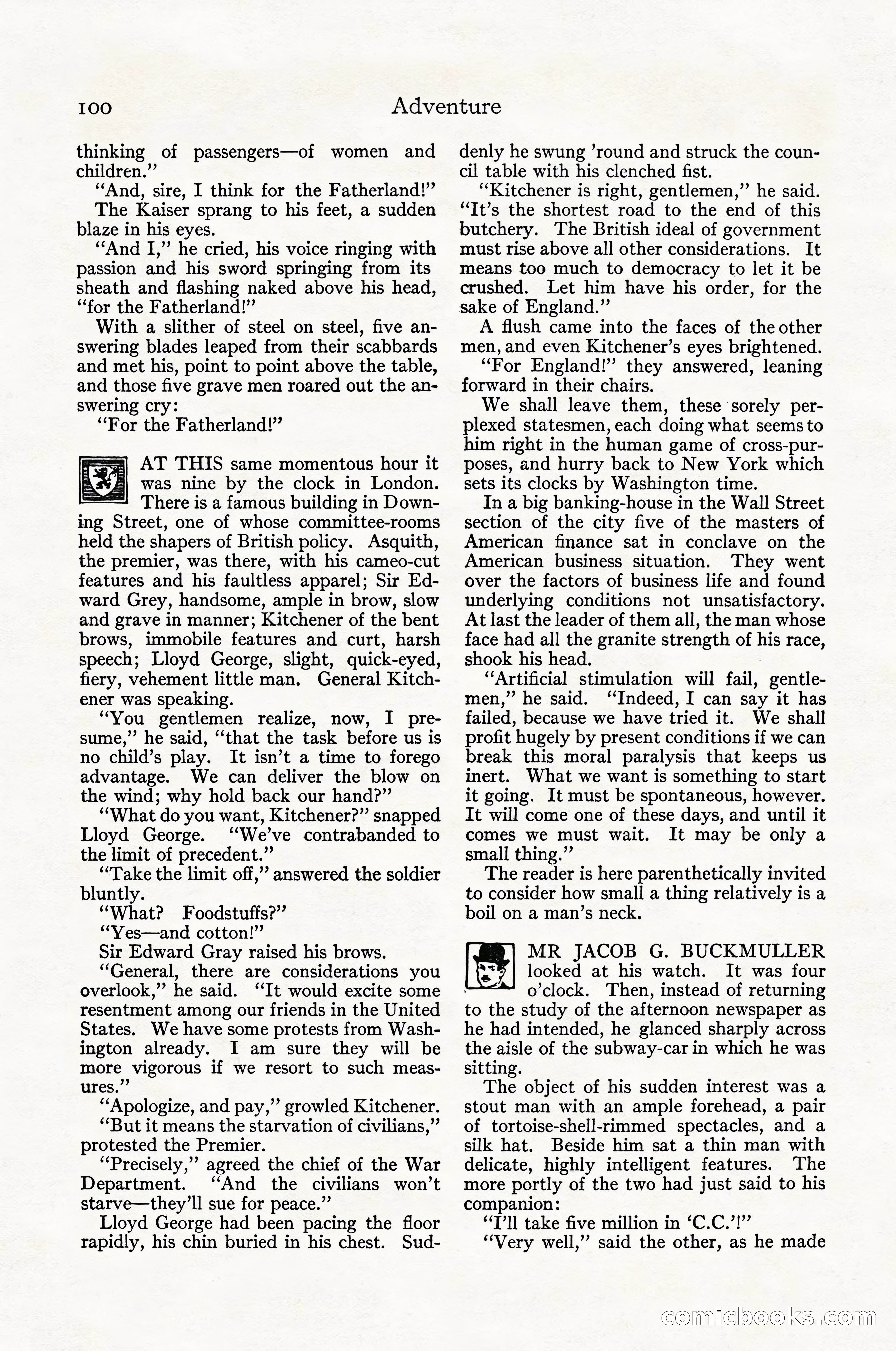 Adventure Magazine Cover, April 1916 — page 102 of 228