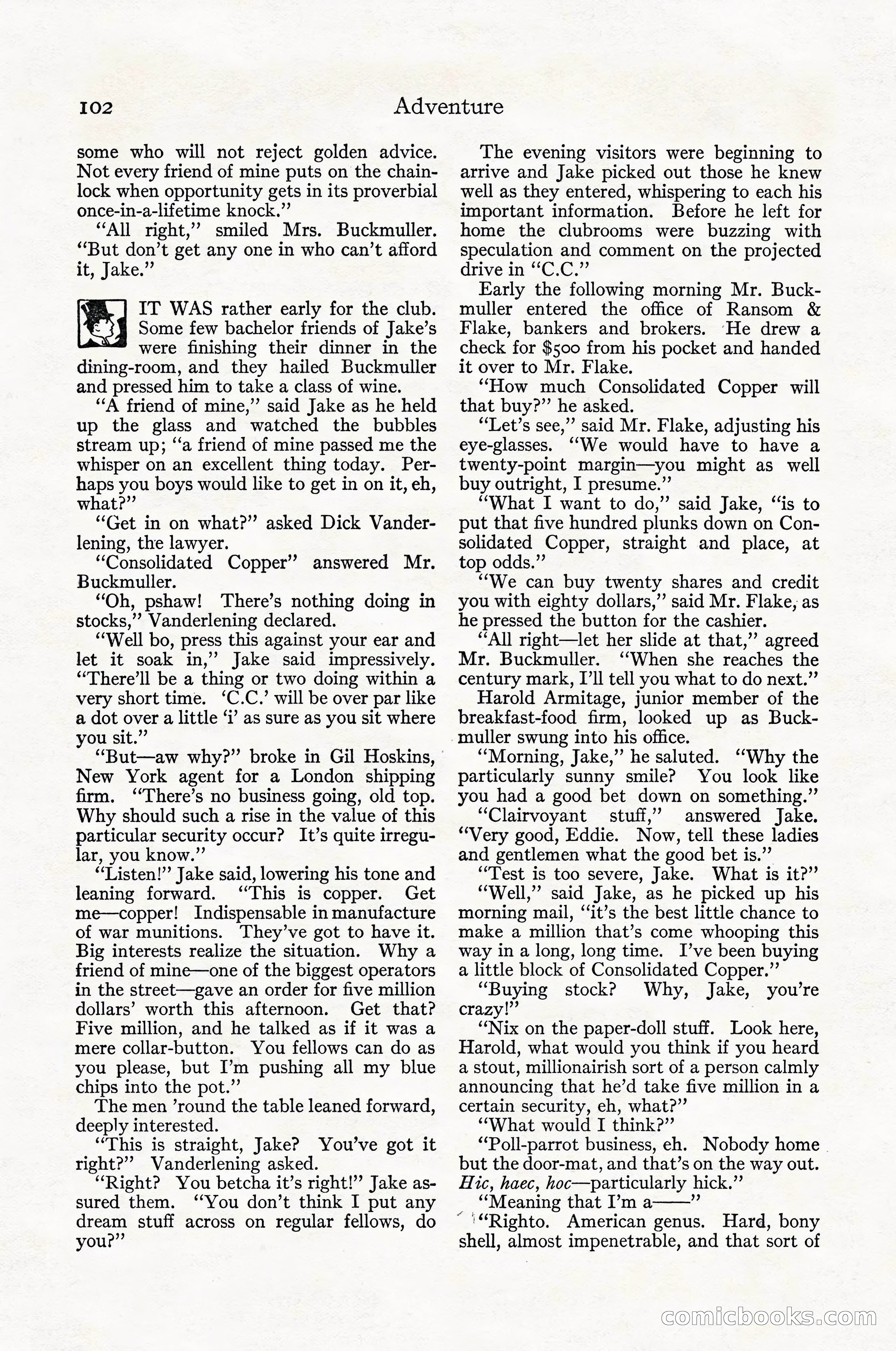 Adventure Magazine Cover, April 1916 — page 104 of 228