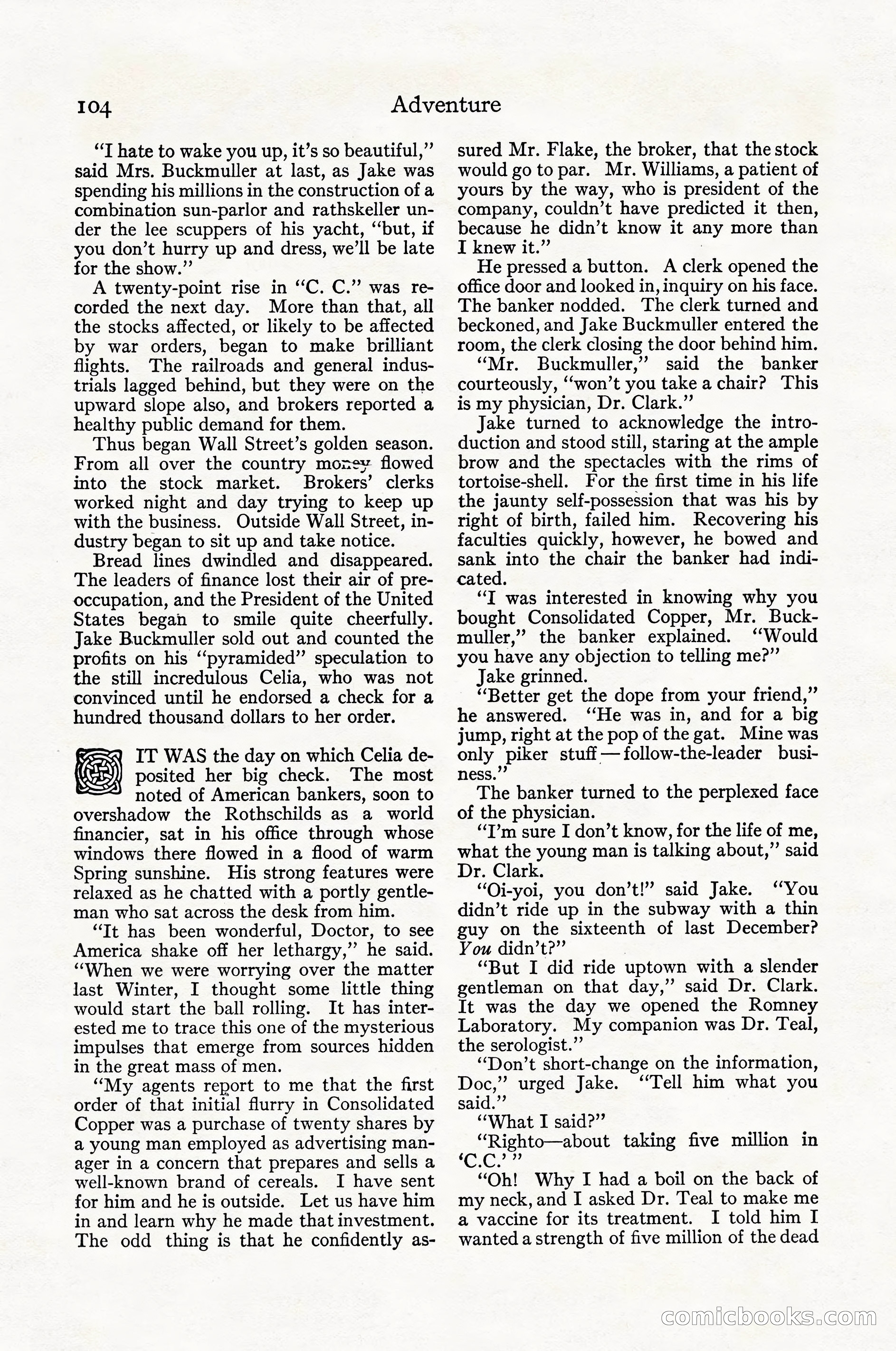 Adventure Magazine Cover, April 1916 — page 106 of 228