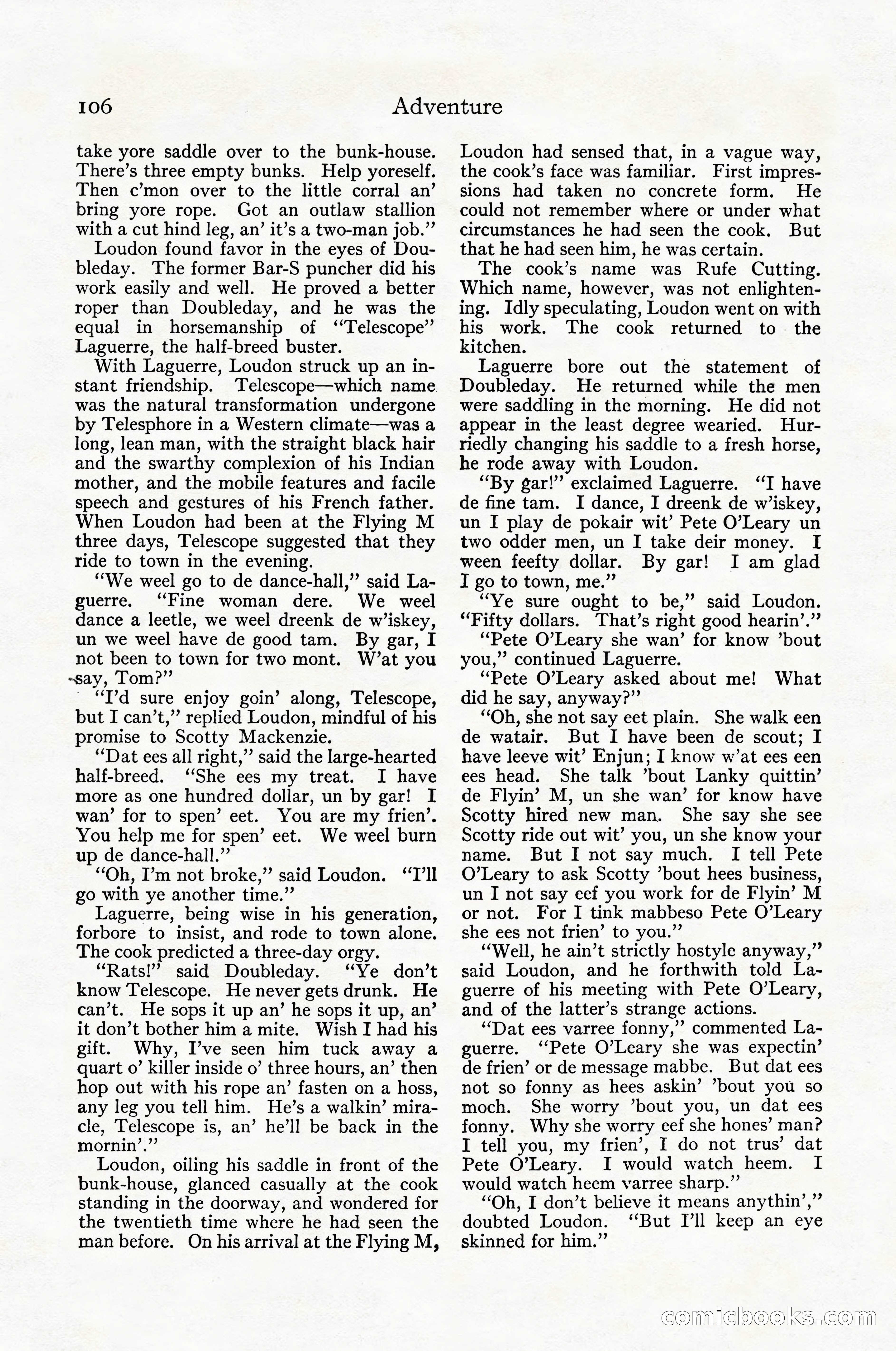 Adventure Magazine Cover, April 1916 — page 108 of 228