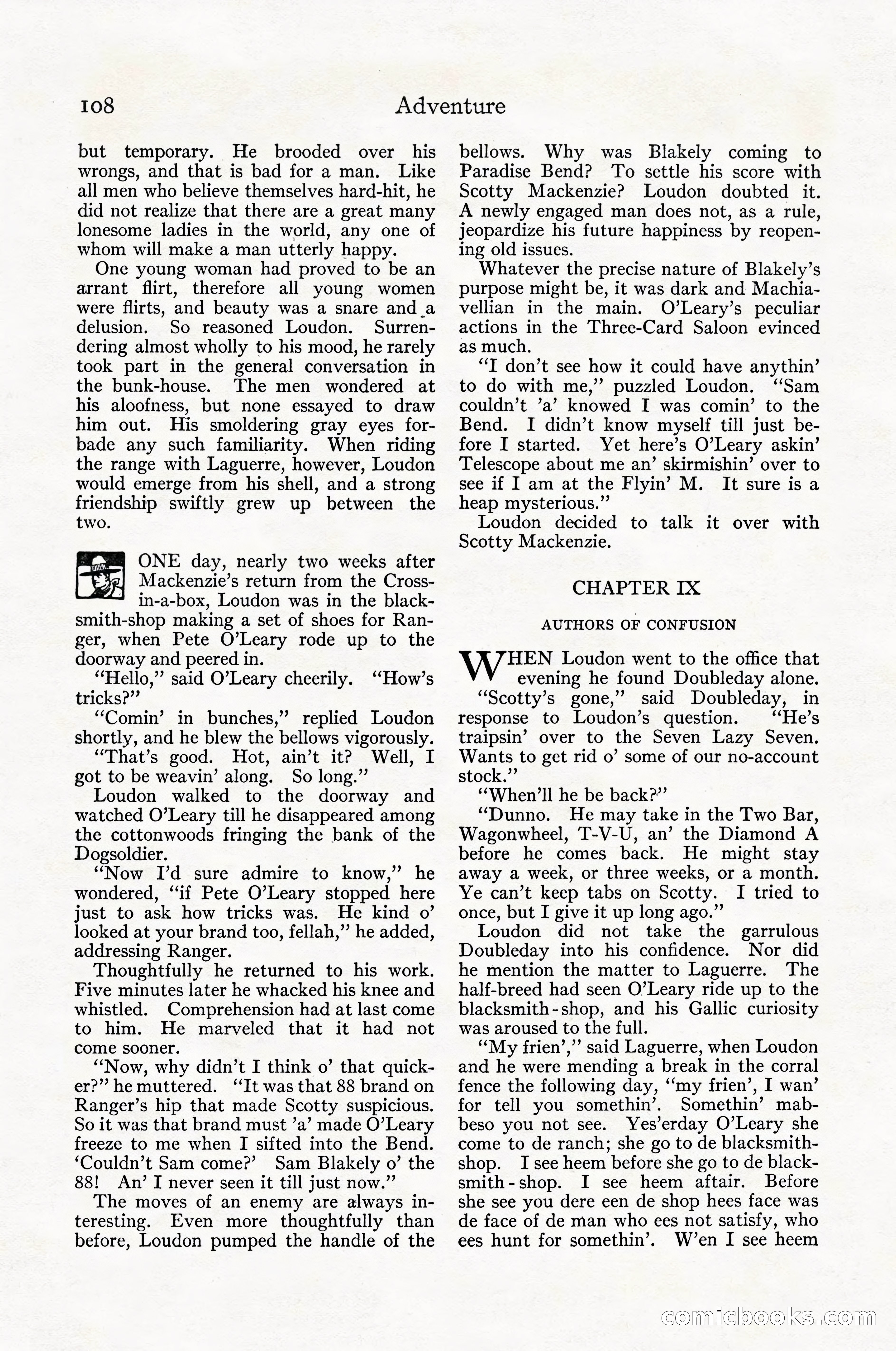 Adventure Magazine Cover, April 1916 — page 110 of 228