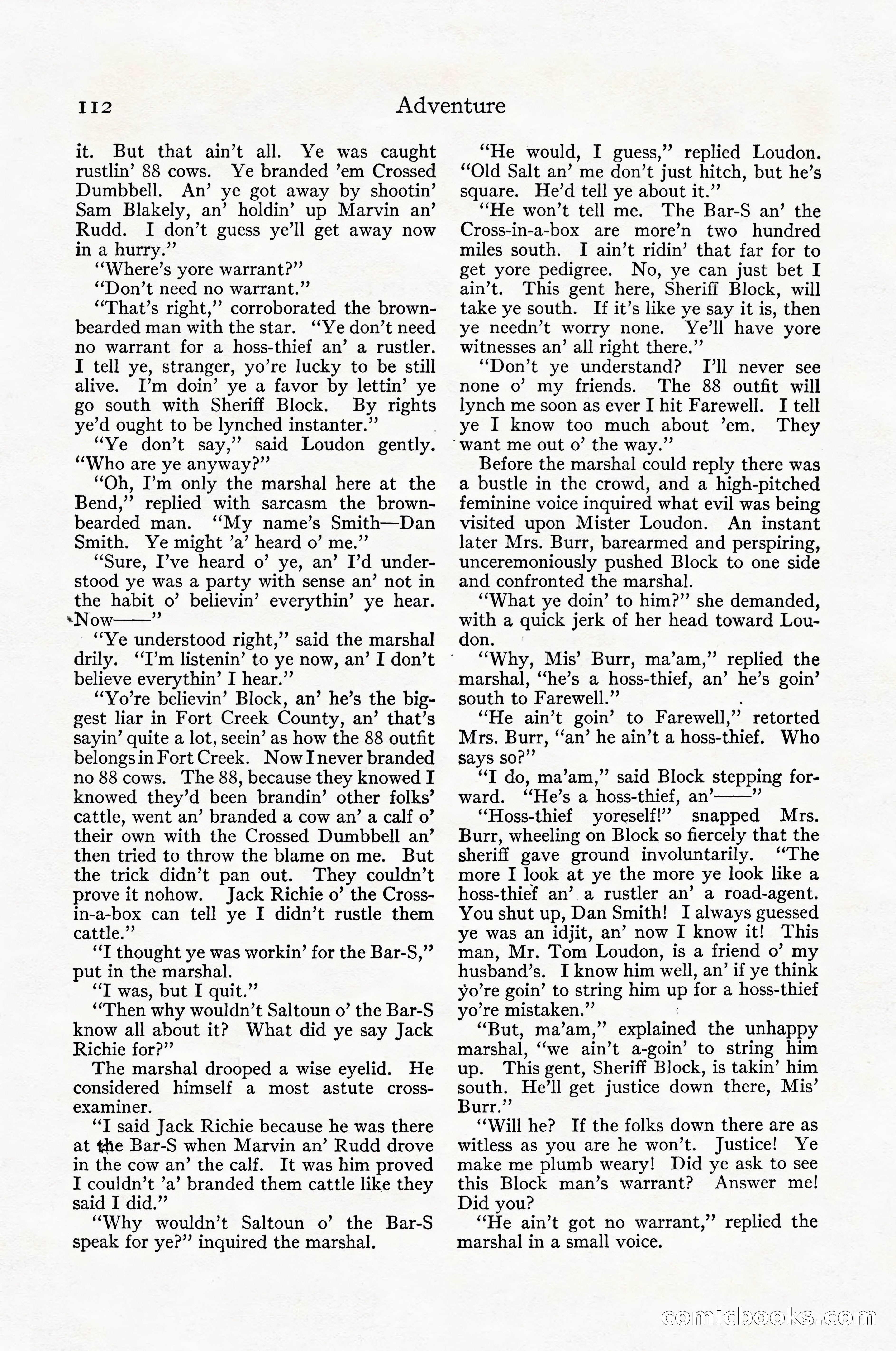 Adventure Magazine Cover, April 1916 — page 114 of 228