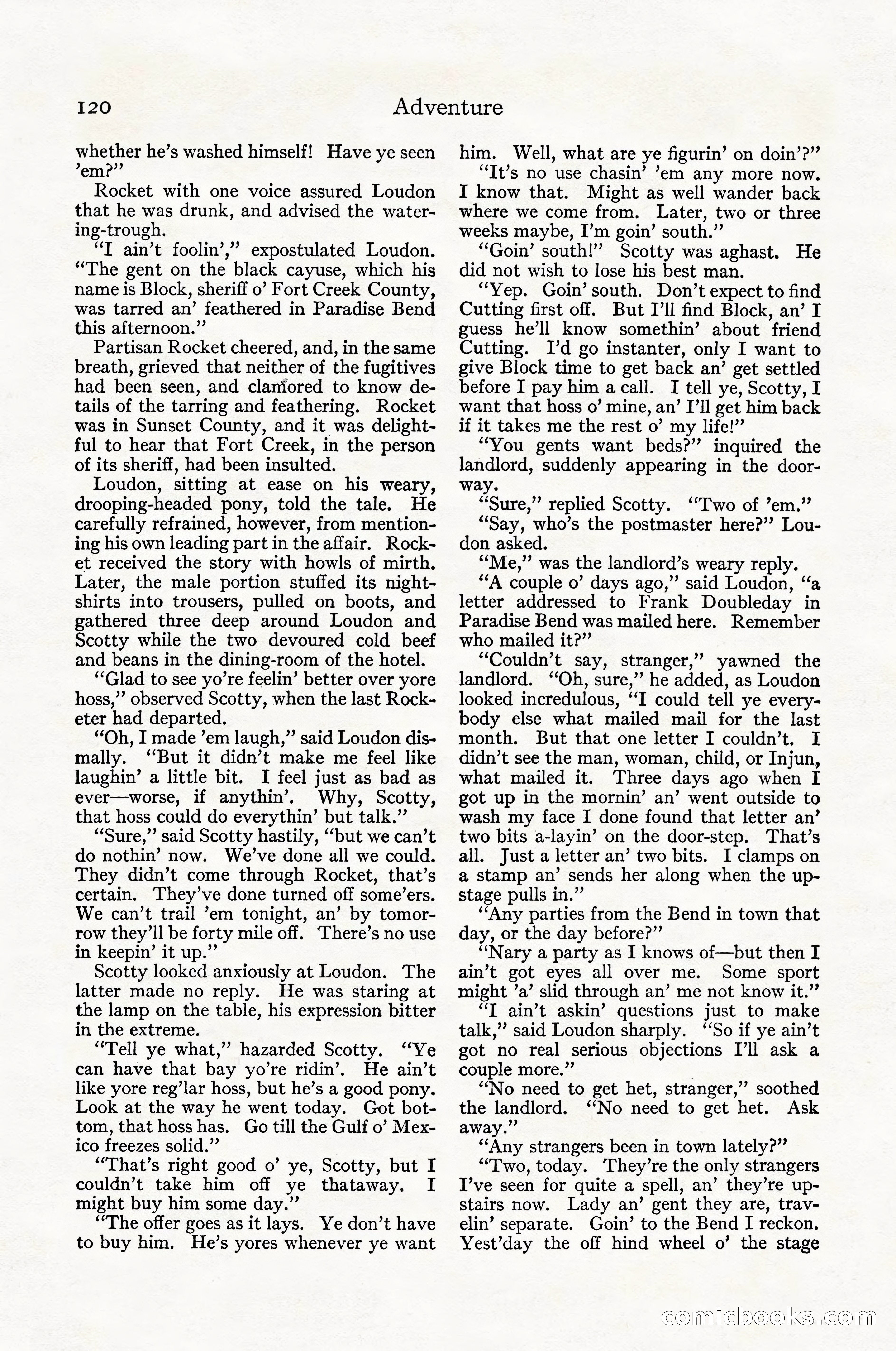 Adventure Magazine Cover, April 1916 — page 122 of 228