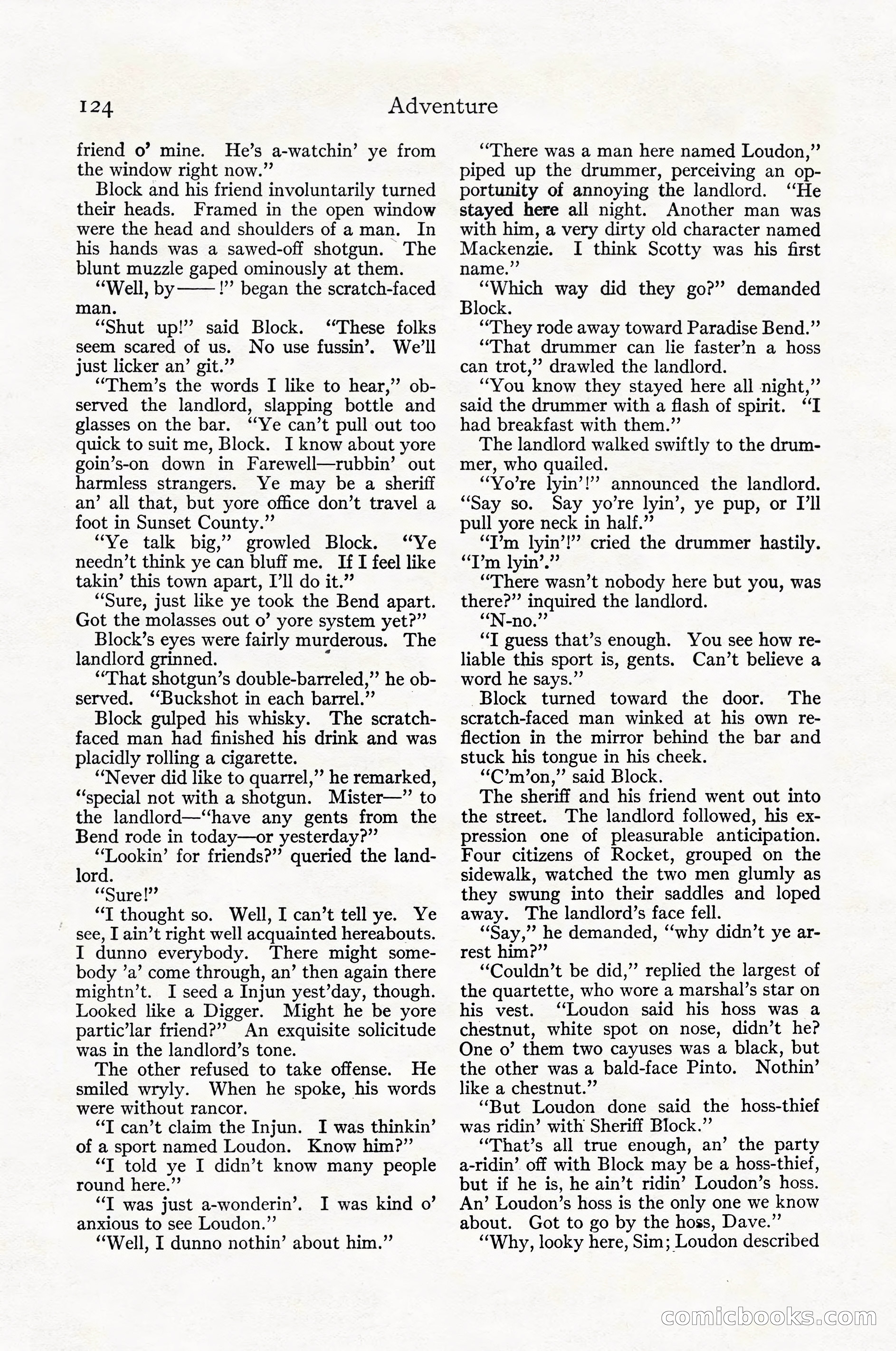 Adventure Magazine Cover, April 1916 — page 126 of 228