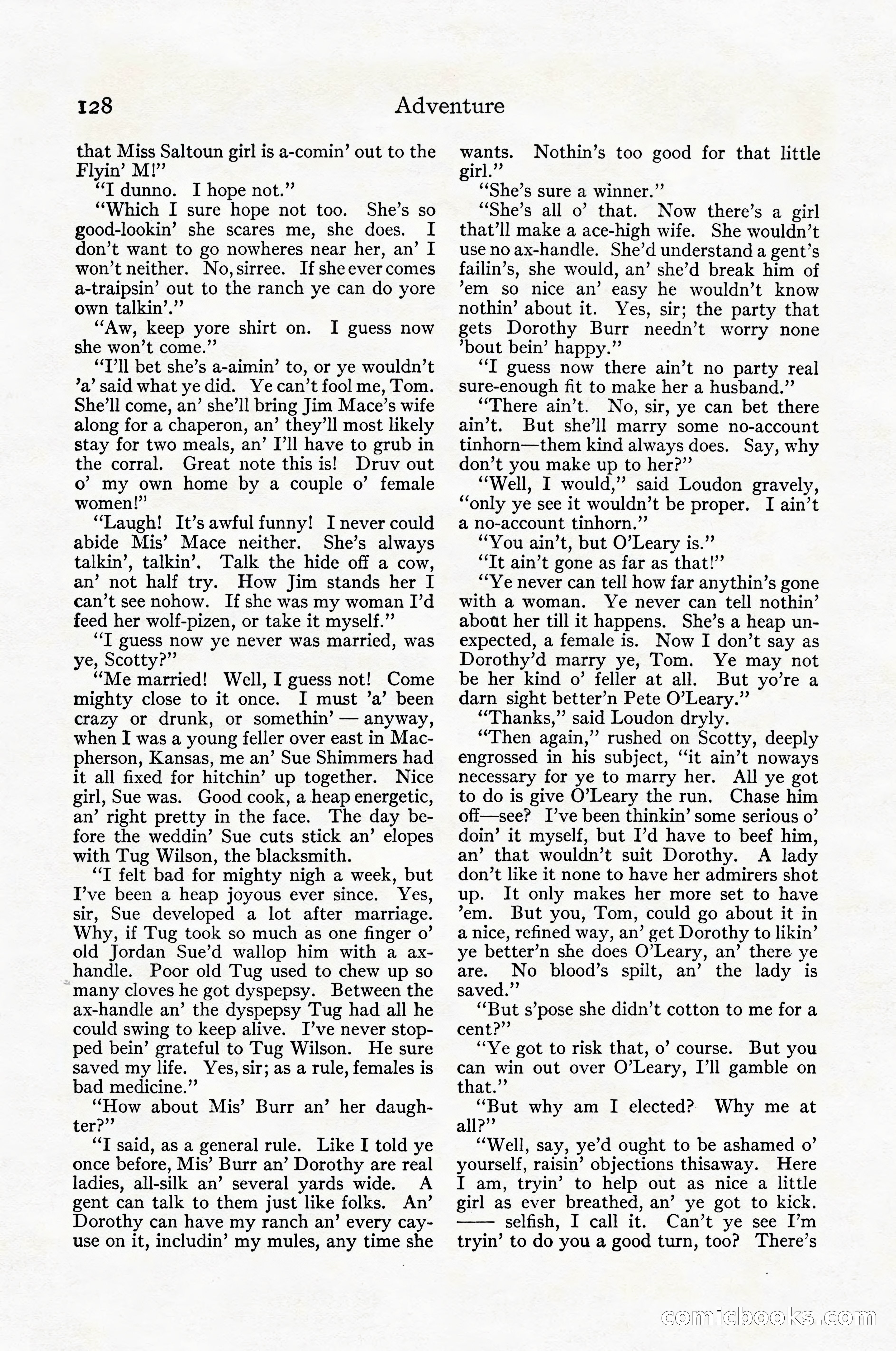 Adventure Magazine Cover, April 1916 — page 130 of 228