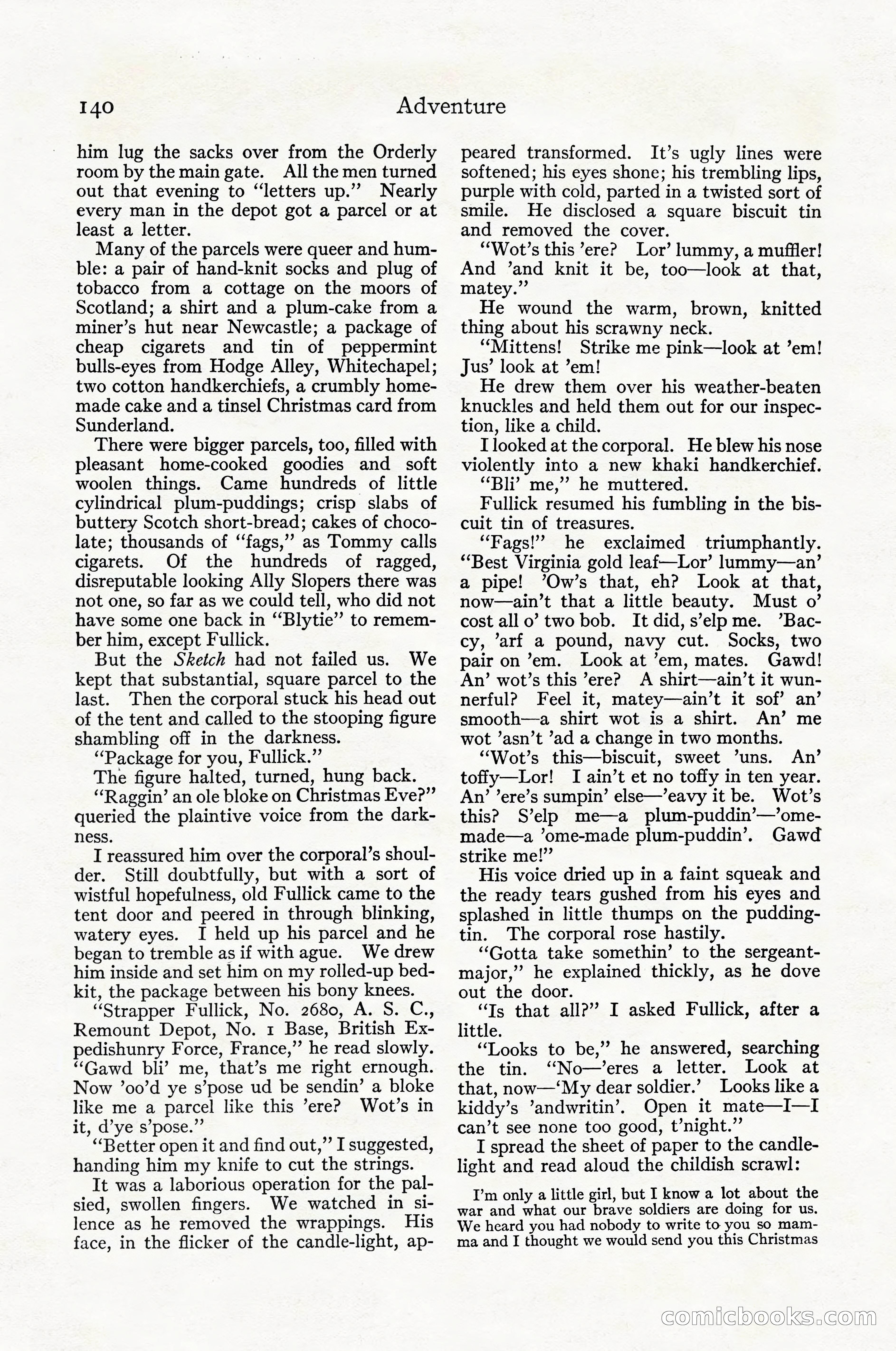 Adventure Magazine Cover, April 1916 — page 142 of 228