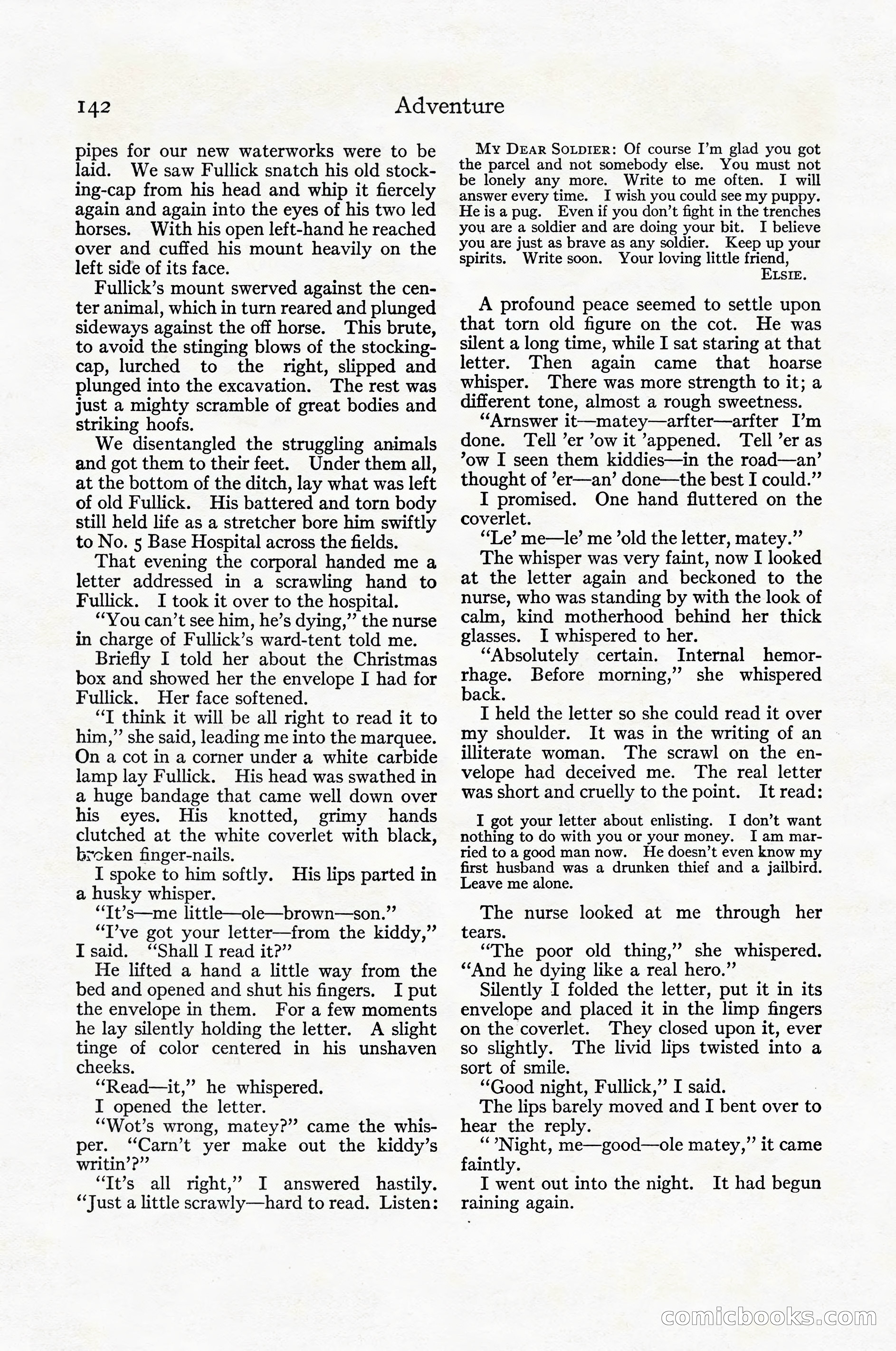 Adventure Magazine Cover, April 1916 — page 144 of 228