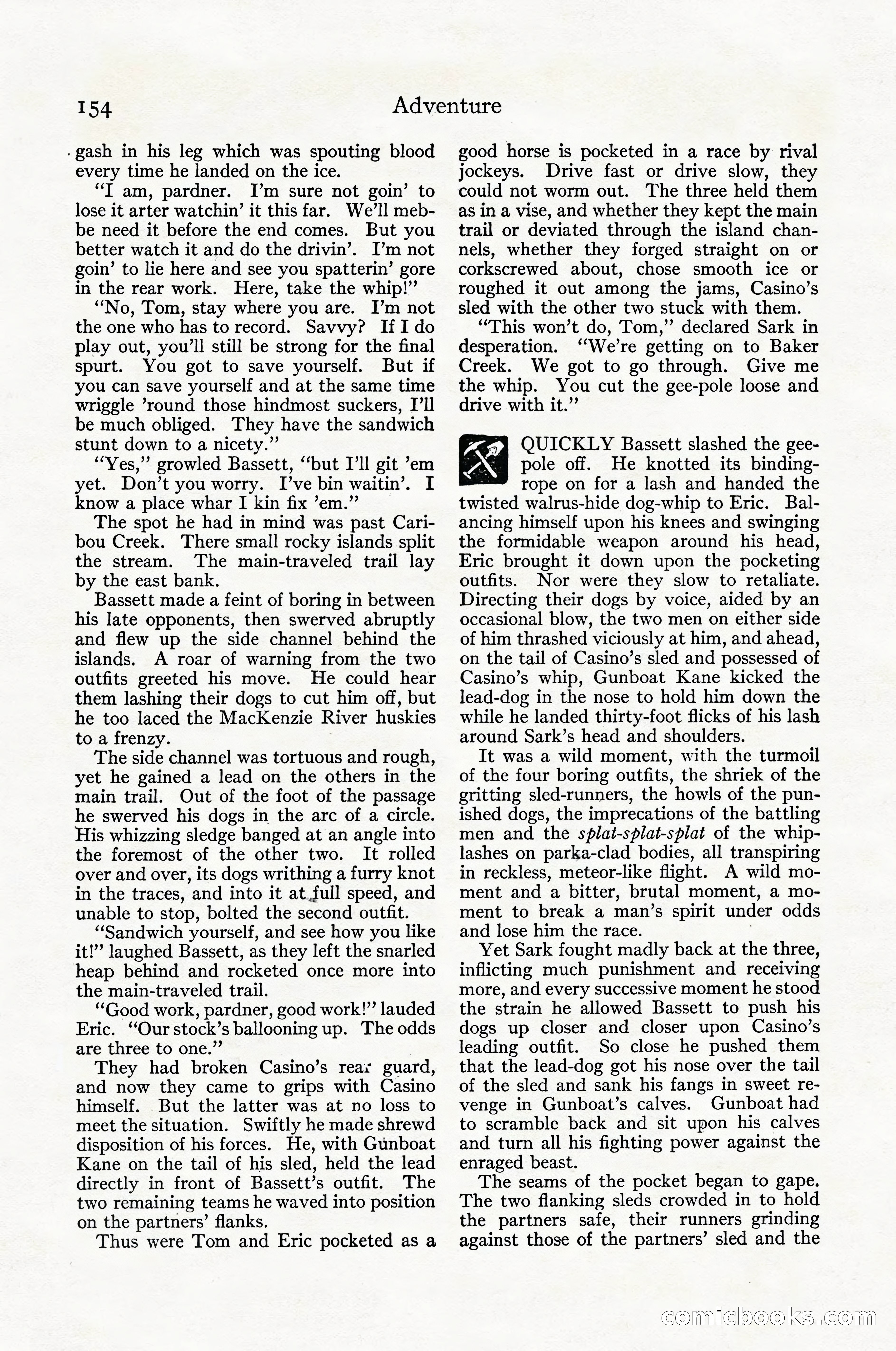 Adventure Magazine Cover, April 1916 — page 156 of 228