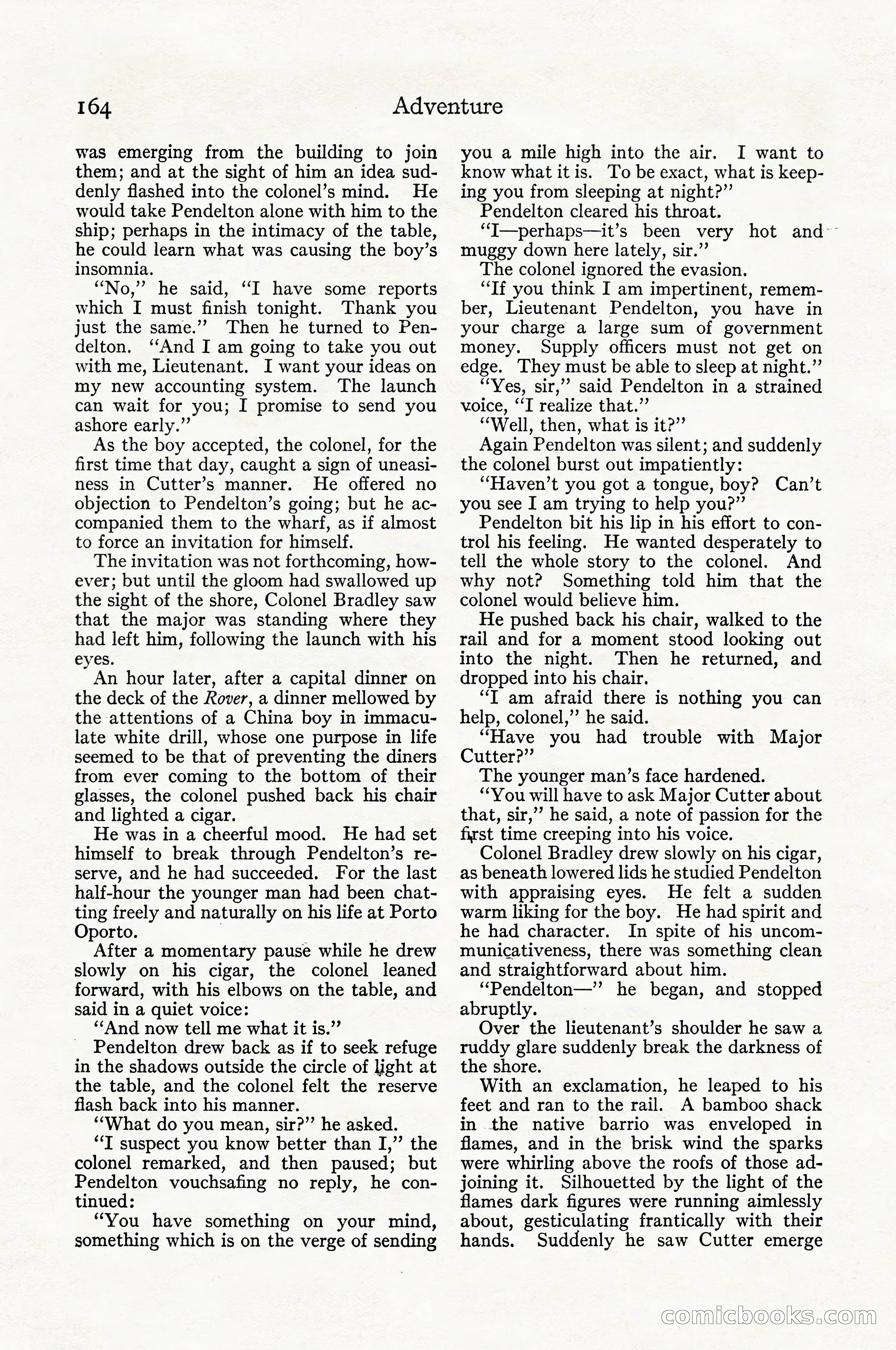 Adventure Magazine Cover, April 1916 — page 166 of 228
