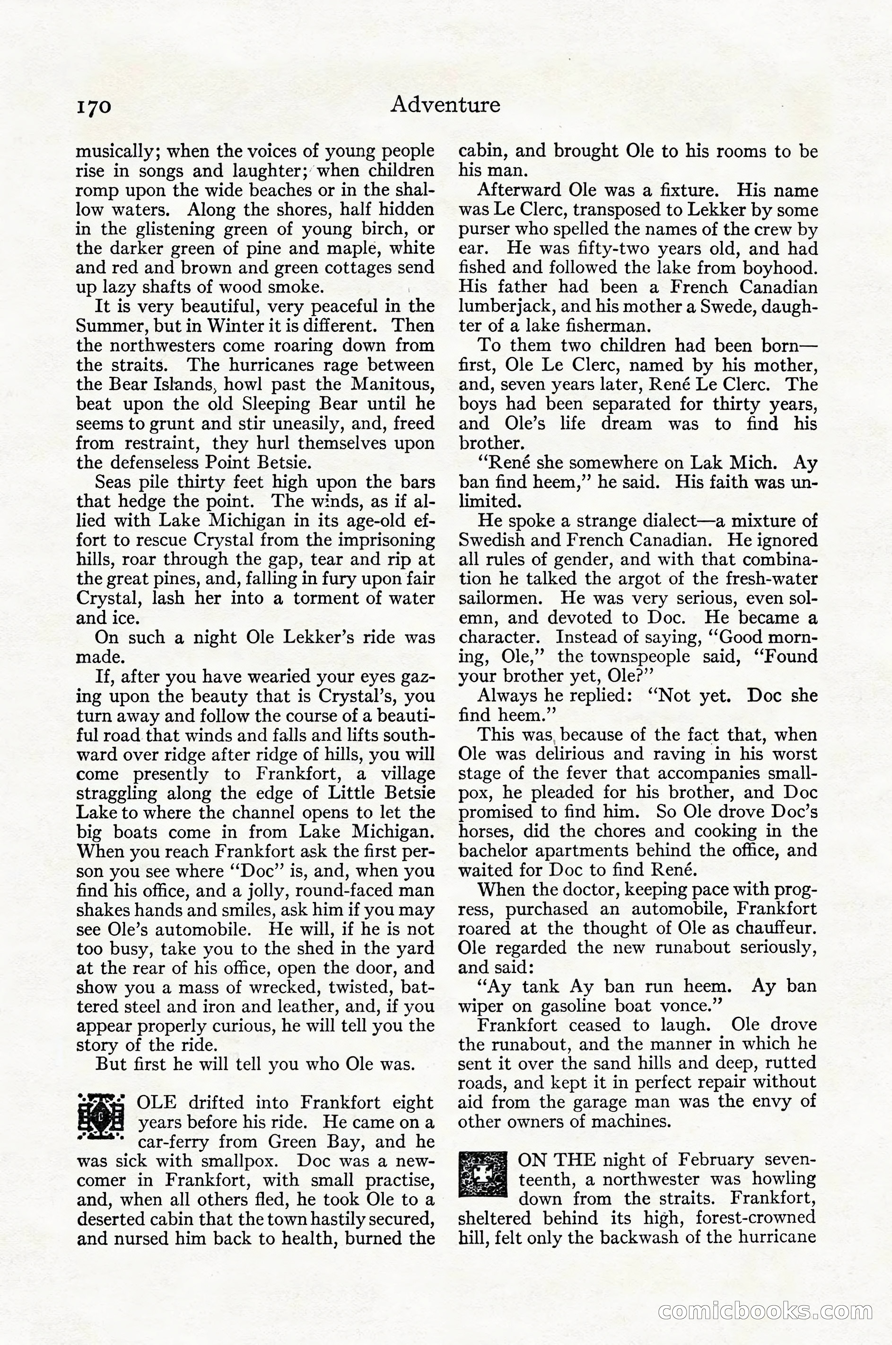 Adventure Magazine Cover, April 1916 — page 172 of 228