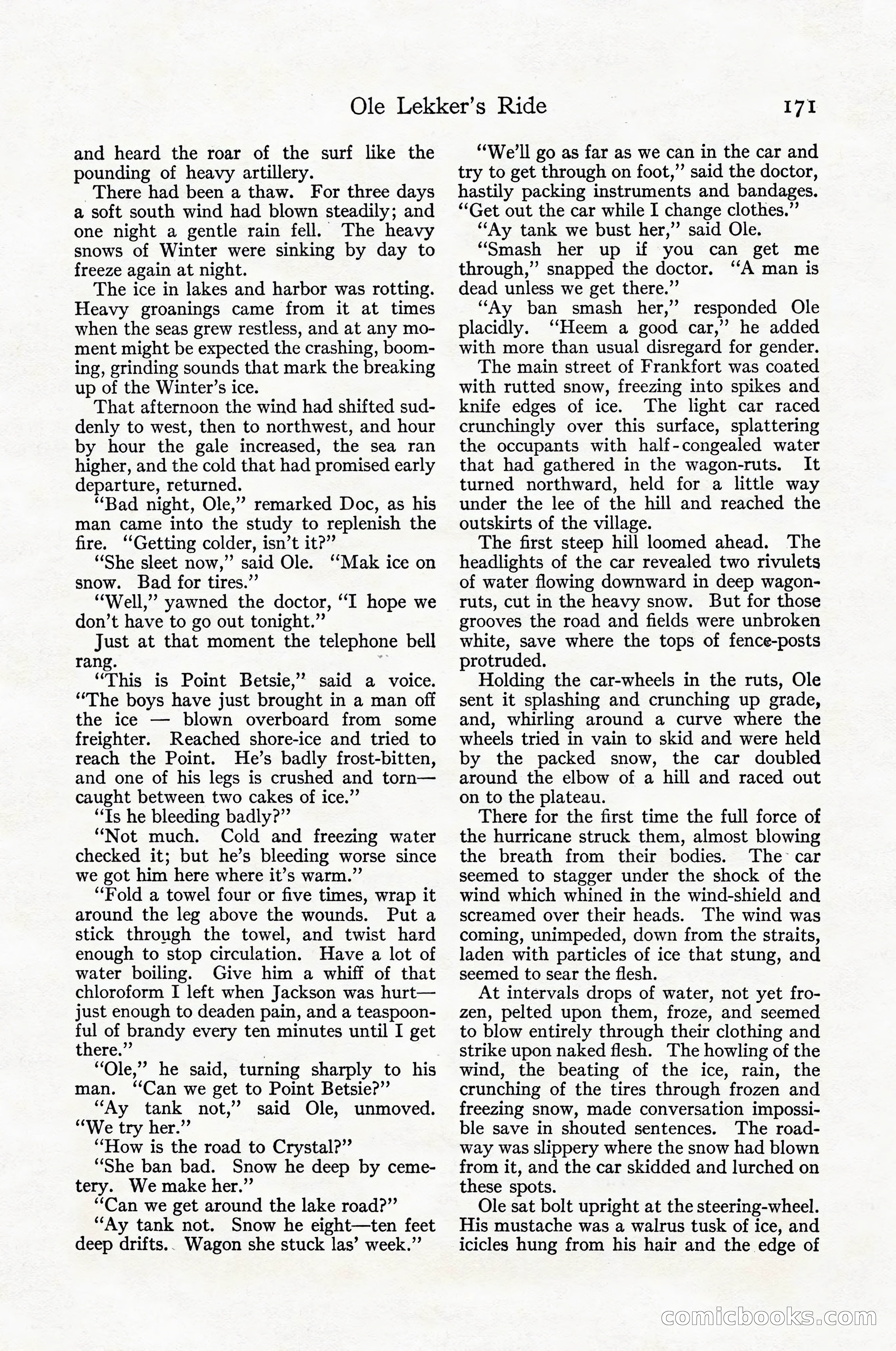 Adventure Magazine Cover, April 1916 — page 173 of 228