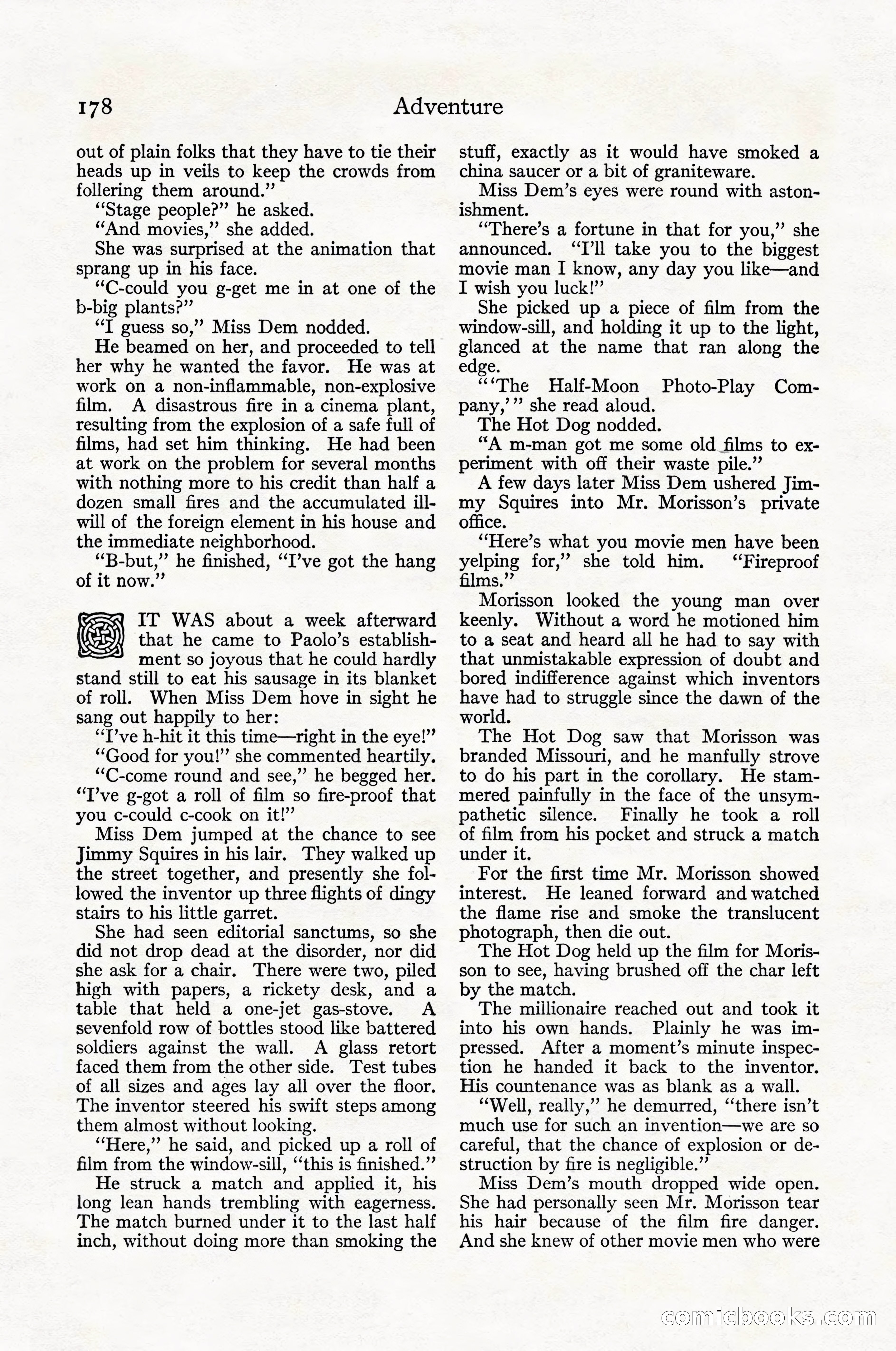 Adventure Magazine Cover, April 1916 — page 180 of 228